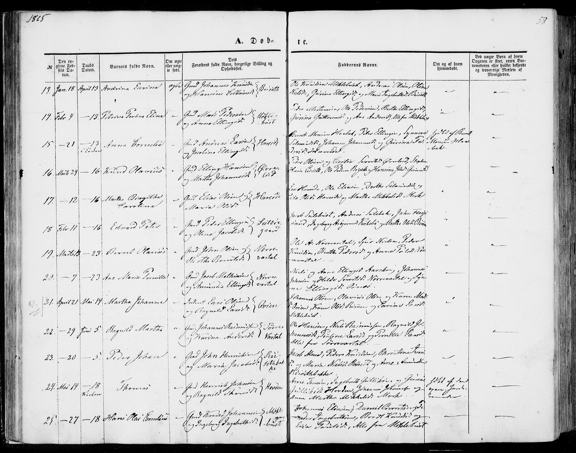 Ministerialprotokoller, klokkerbøker og fødselsregistre - Møre og Romsdal, SAT/A-1454/510/L0121: Parish register (official) no. 510A01, 1848-1877, p. 58