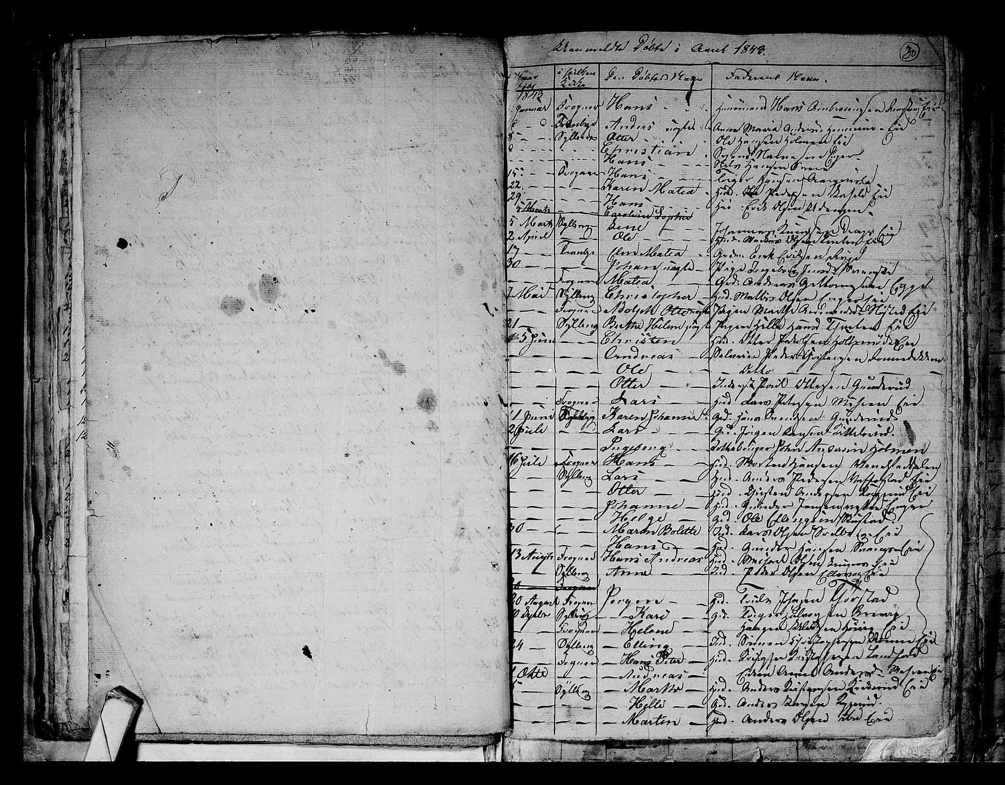 Lier kirkebøker, AV/SAKO-A-230/G/Ga/L0002: Parish register (copy) no. I 2, 1841-1862, p. 30