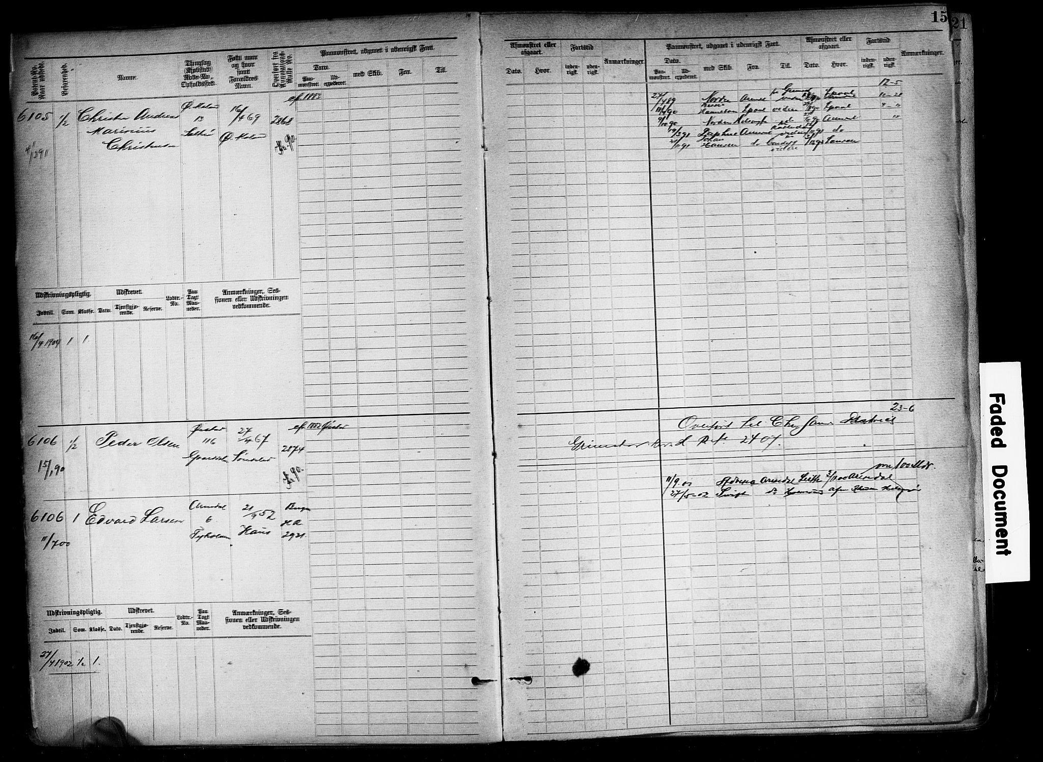 Arendal mønstringskrets, AV/SAK-2031-0012/F/Fb/L0018: Hovedrulle A nr 6077-6849, S-16, 1892-1894, p. 16