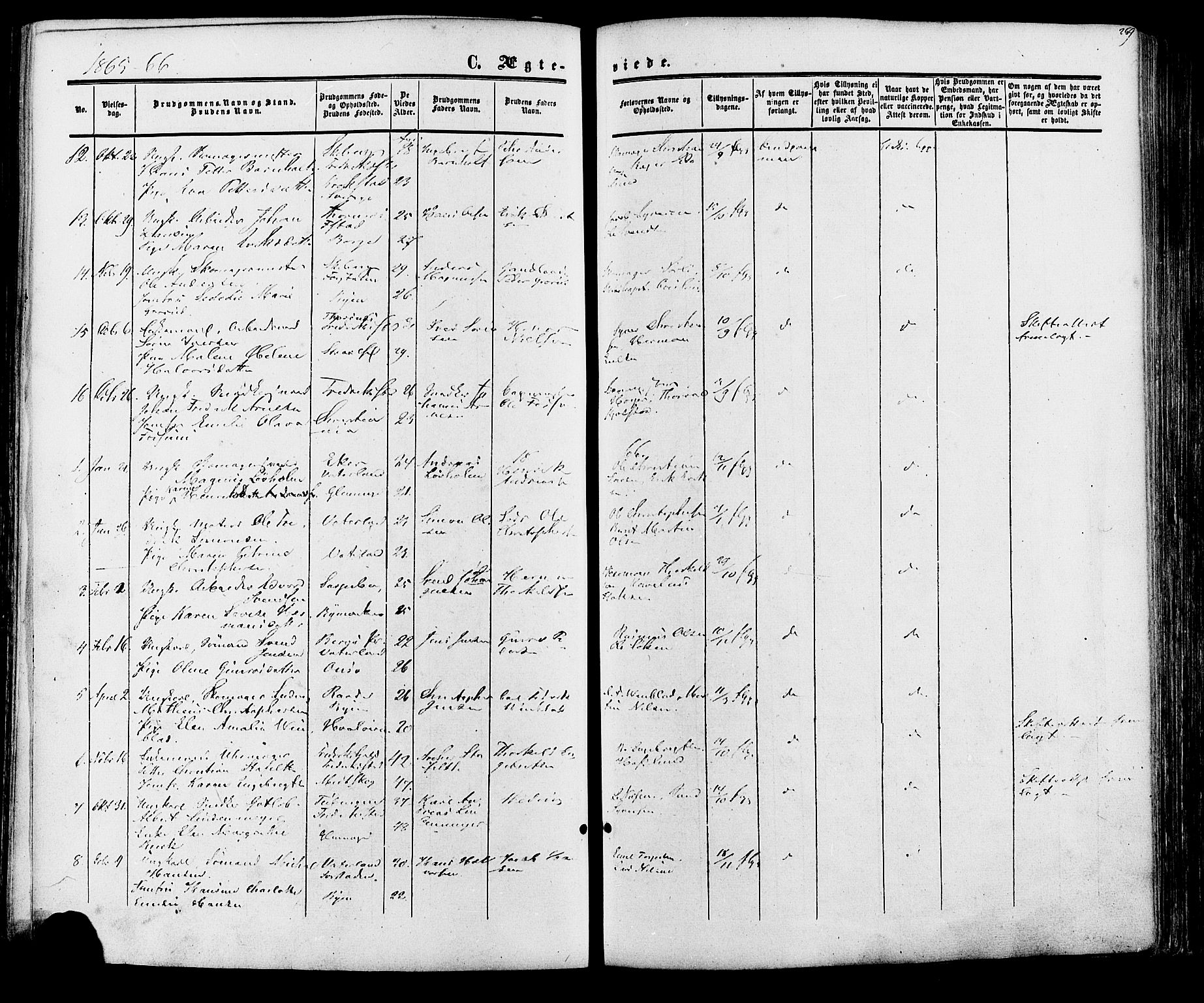 Fredrikstad prestekontor Kirkebøker, AV/SAO-A-11082/F/Fa/L0006: Parish register (official) no. 6, 1857-1878, p. 269