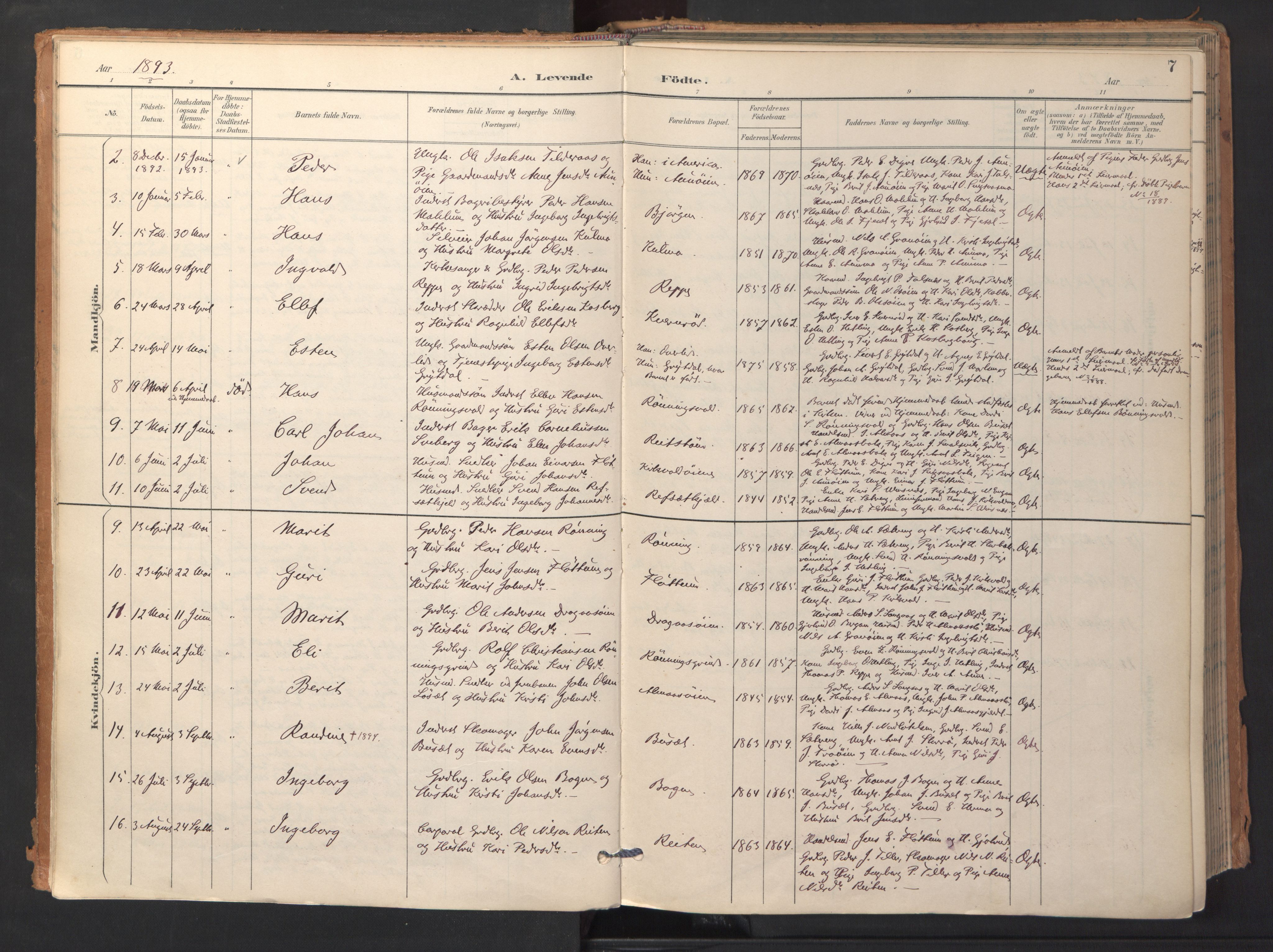 Ministerialprotokoller, klokkerbøker og fødselsregistre - Sør-Trøndelag, SAT/A-1456/688/L1025: Parish register (official) no. 688A02, 1891-1909, p. 7