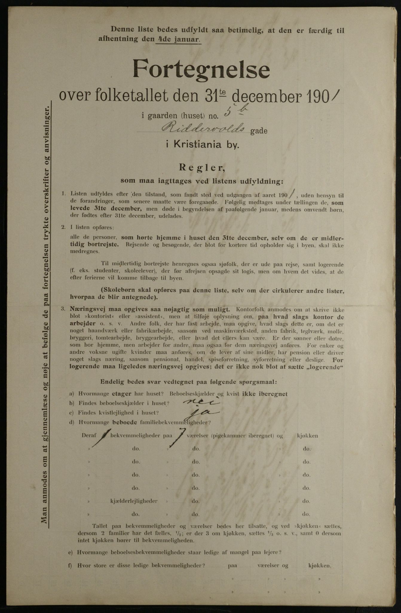 OBA, Municipal Census 1901 for Kristiania, 1901, p. 12744