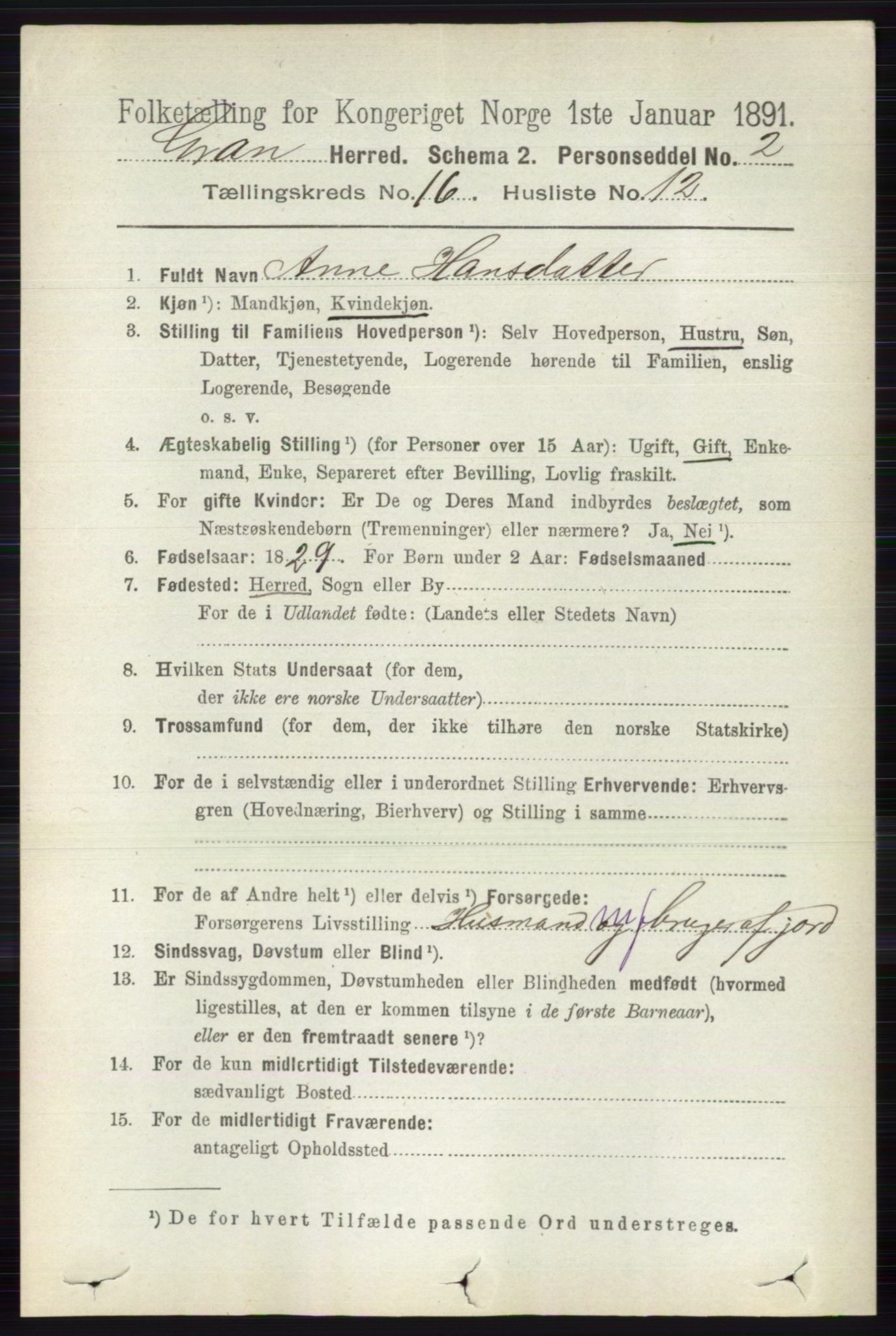 RA, 1891 census for 0534 Gran, 1891, p. 8179