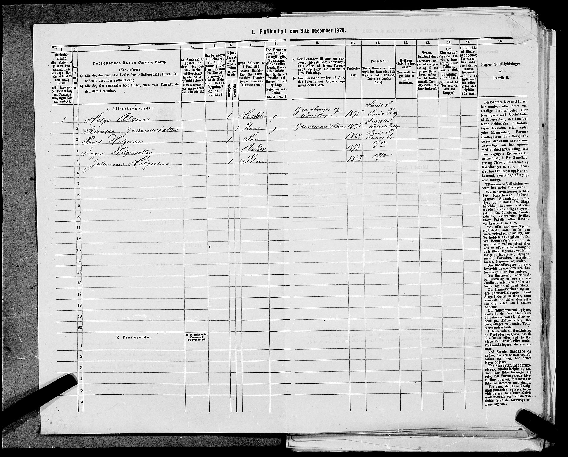 SAST, 1875 census for 1136P Sand, 1875, p. 143