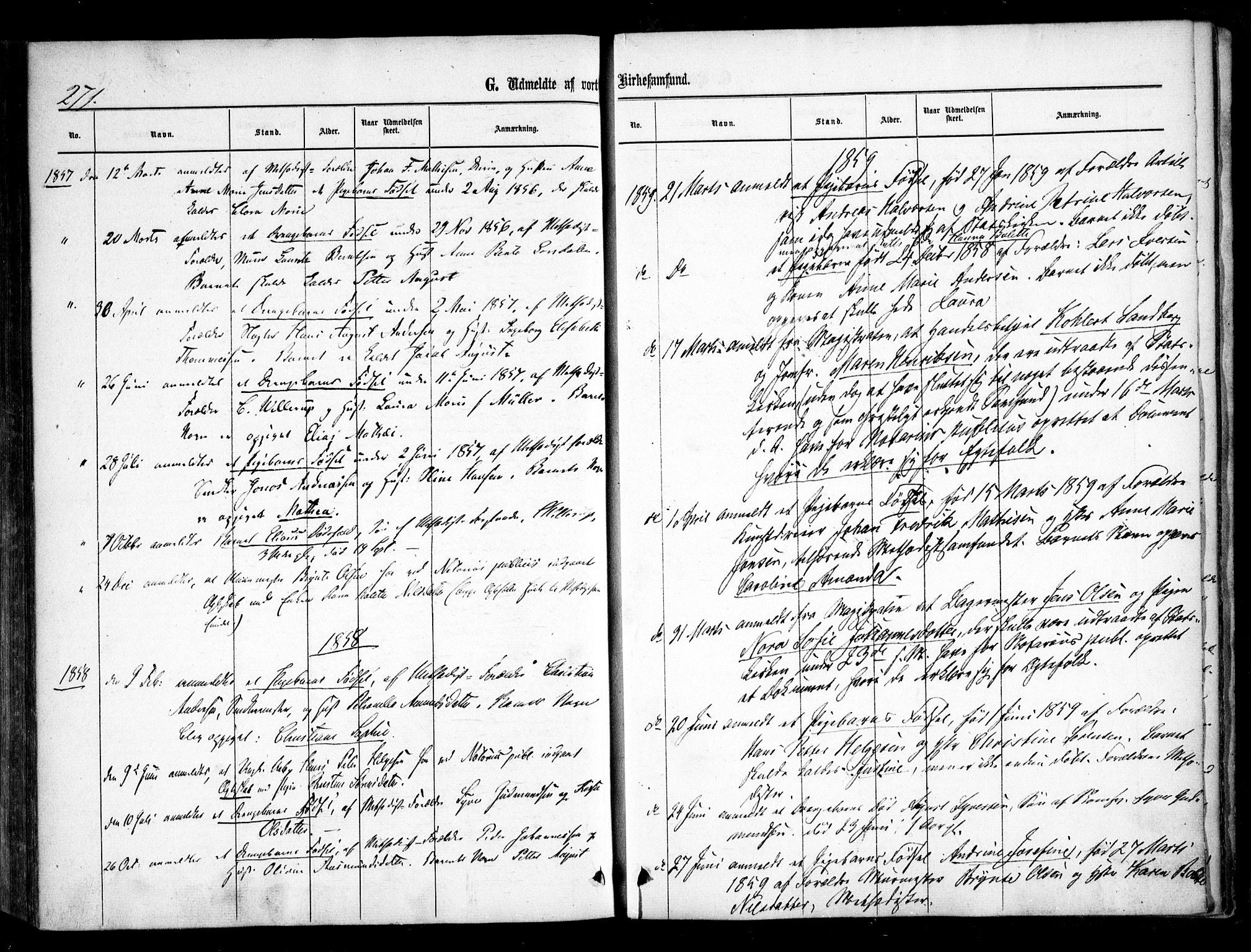 Halden prestekontor Kirkebøker, AV/SAO-A-10909/F/Fa/L0008: Parish register (official) no. I 8, 1857-1865, p. 271