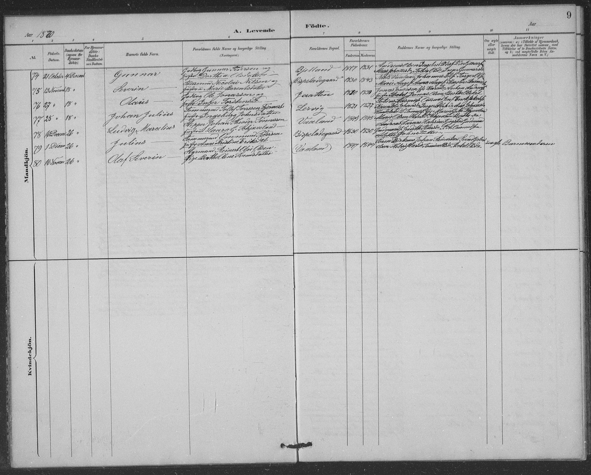 Hetland sokneprestkontor, AV/SAST-A-101826/30/30BB/L0004: Parish register (copy) no. B 4, 1869-1877, p. 9