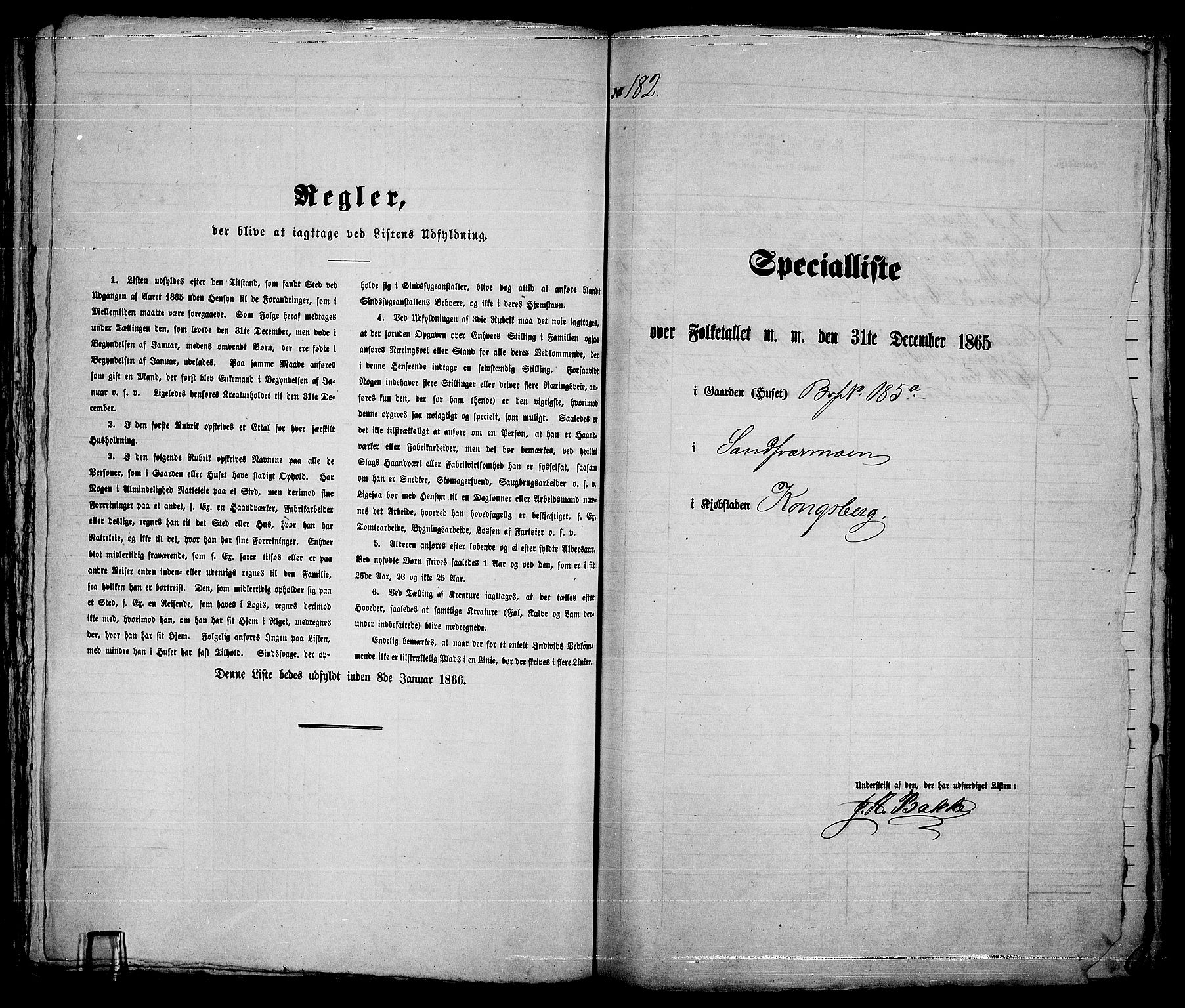 RA, 1865 census for Kongsberg/Kongsberg, 1865, p. 376