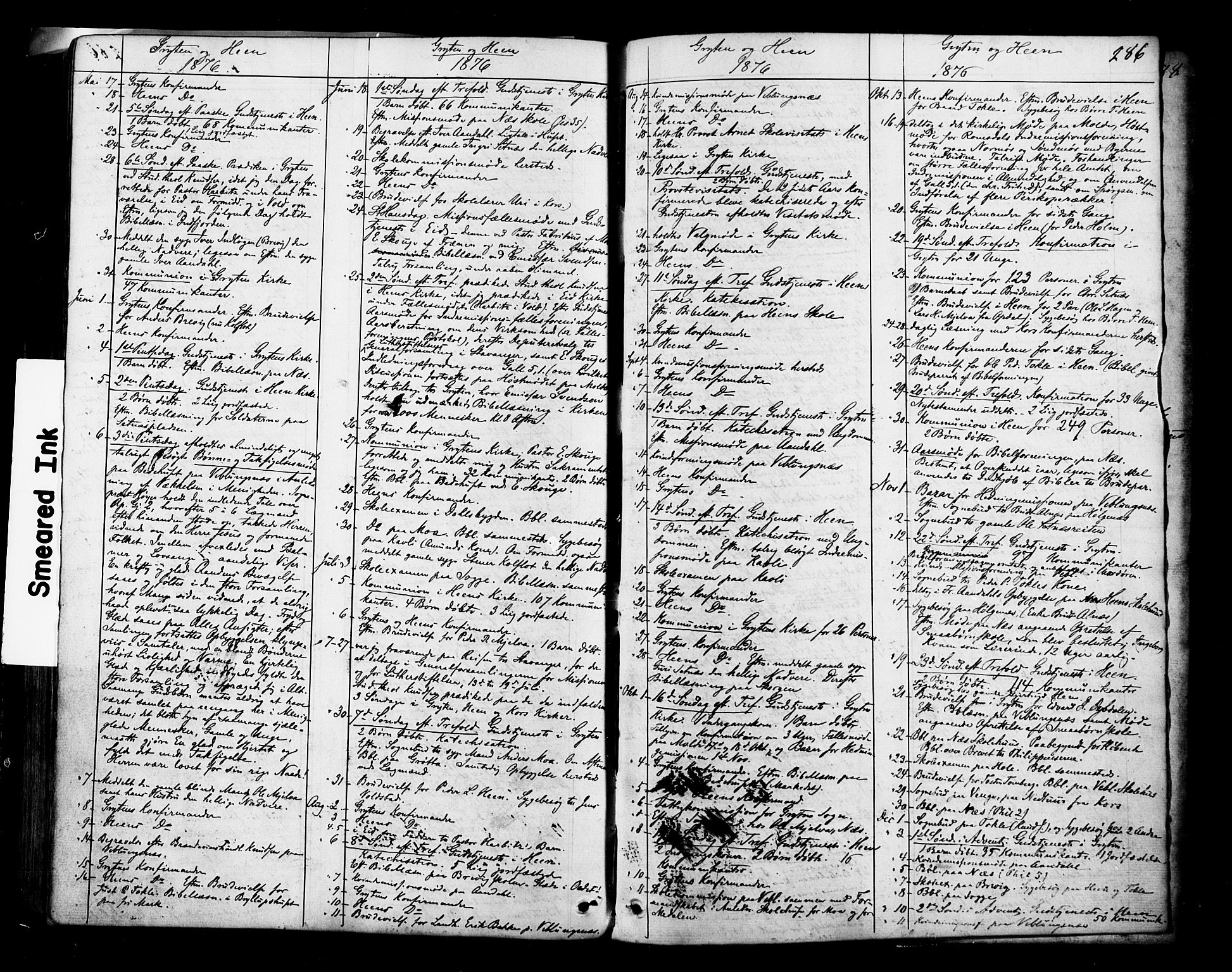 Ministerialprotokoller, klokkerbøker og fødselsregistre - Møre og Romsdal, SAT/A-1454/545/L0586: Parish register (official) no. 545A02, 1854-1877, p. 286
