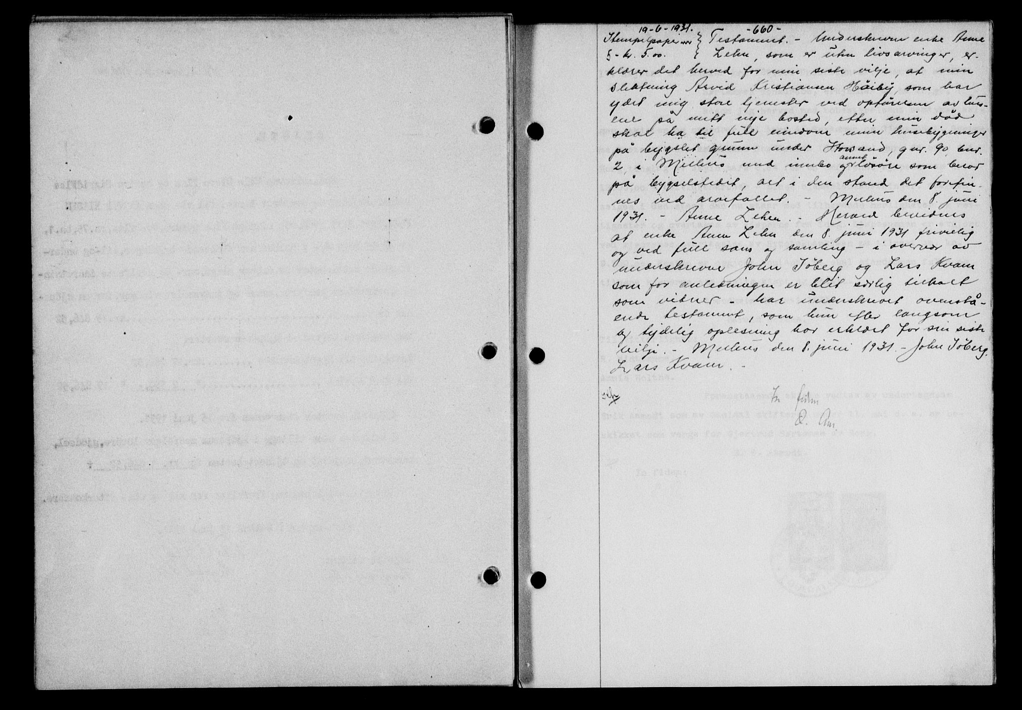 Gauldal sorenskriveri, AV/SAT-A-0014/1/2/2C/L0041: Mortgage book no. 42-43, 1930-1931, Deed date: 19.06.1931