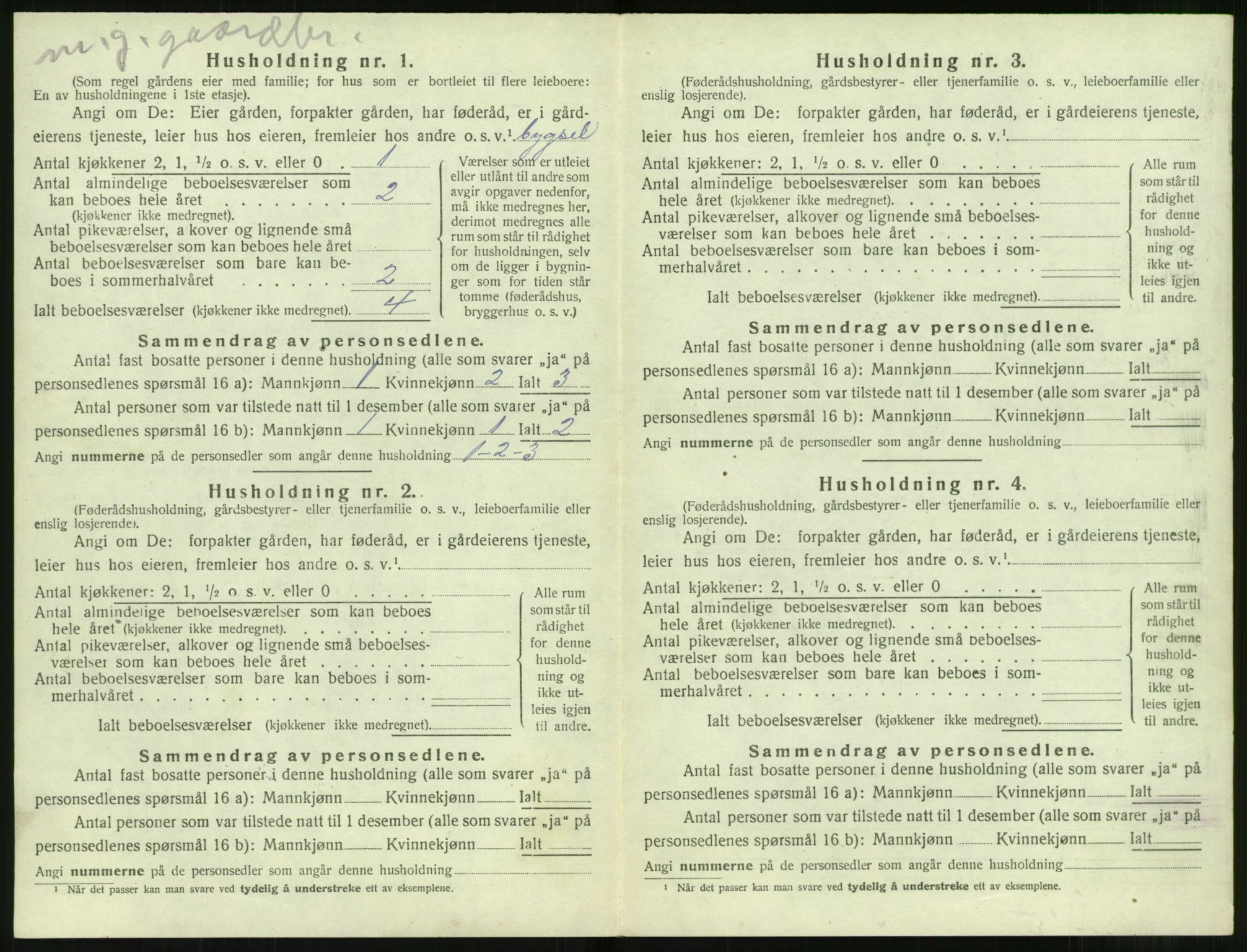 SAT, 1920 census for Sunnylven, 1920, p. 569