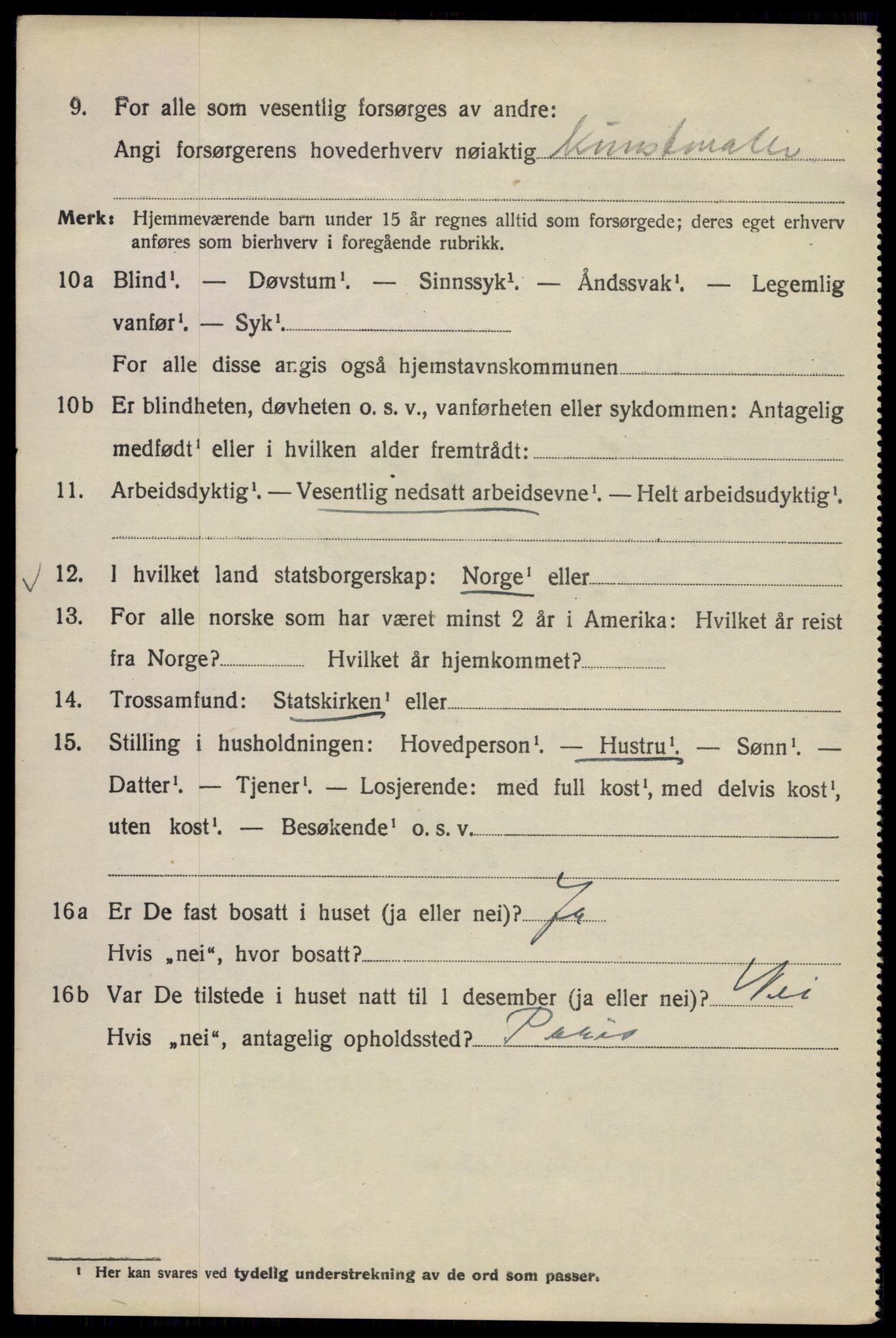 SAO, 1920 census for Kristiania, 1920, p. 325598