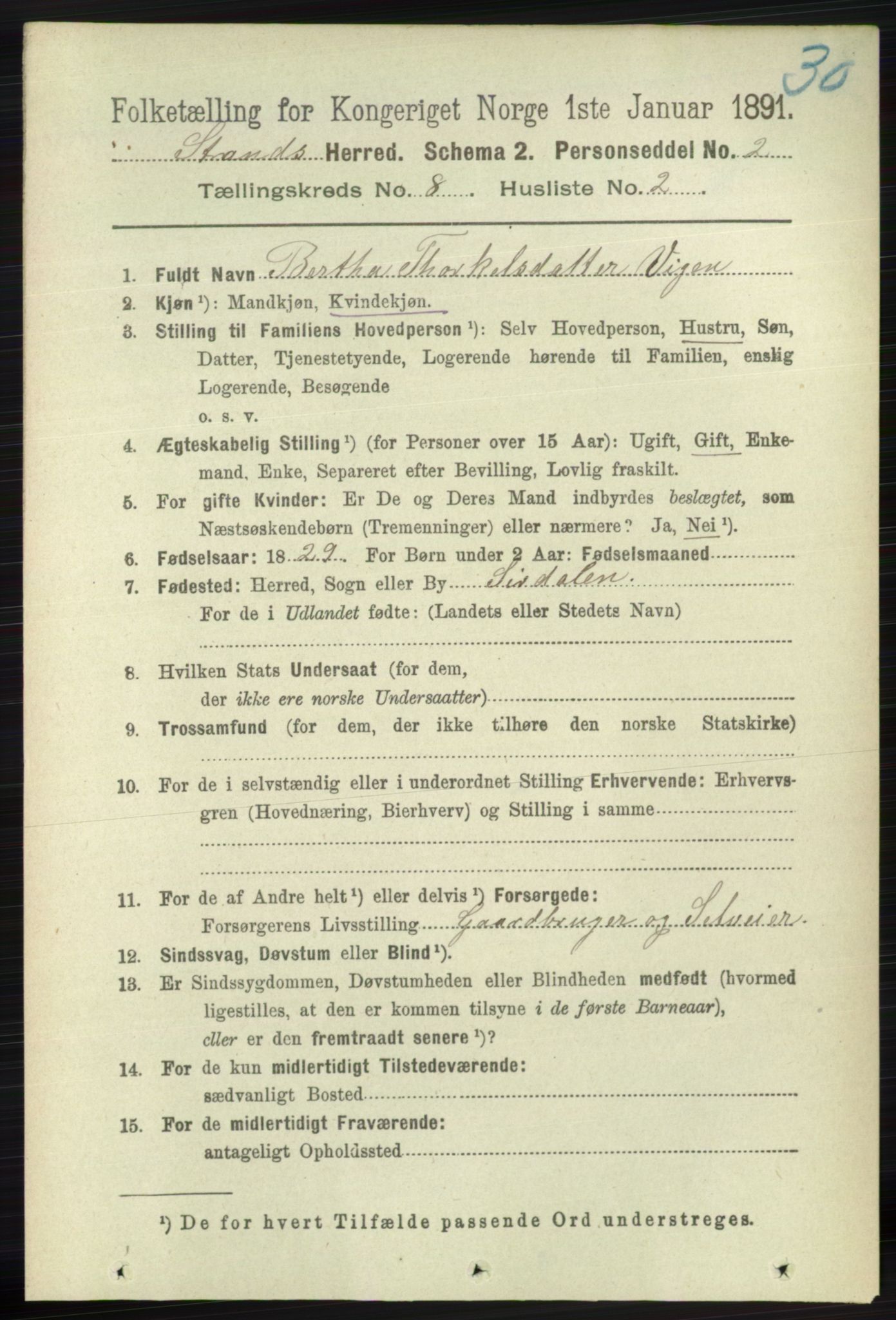 RA, 1891 census for 1130 Strand, 1891, p. 2509