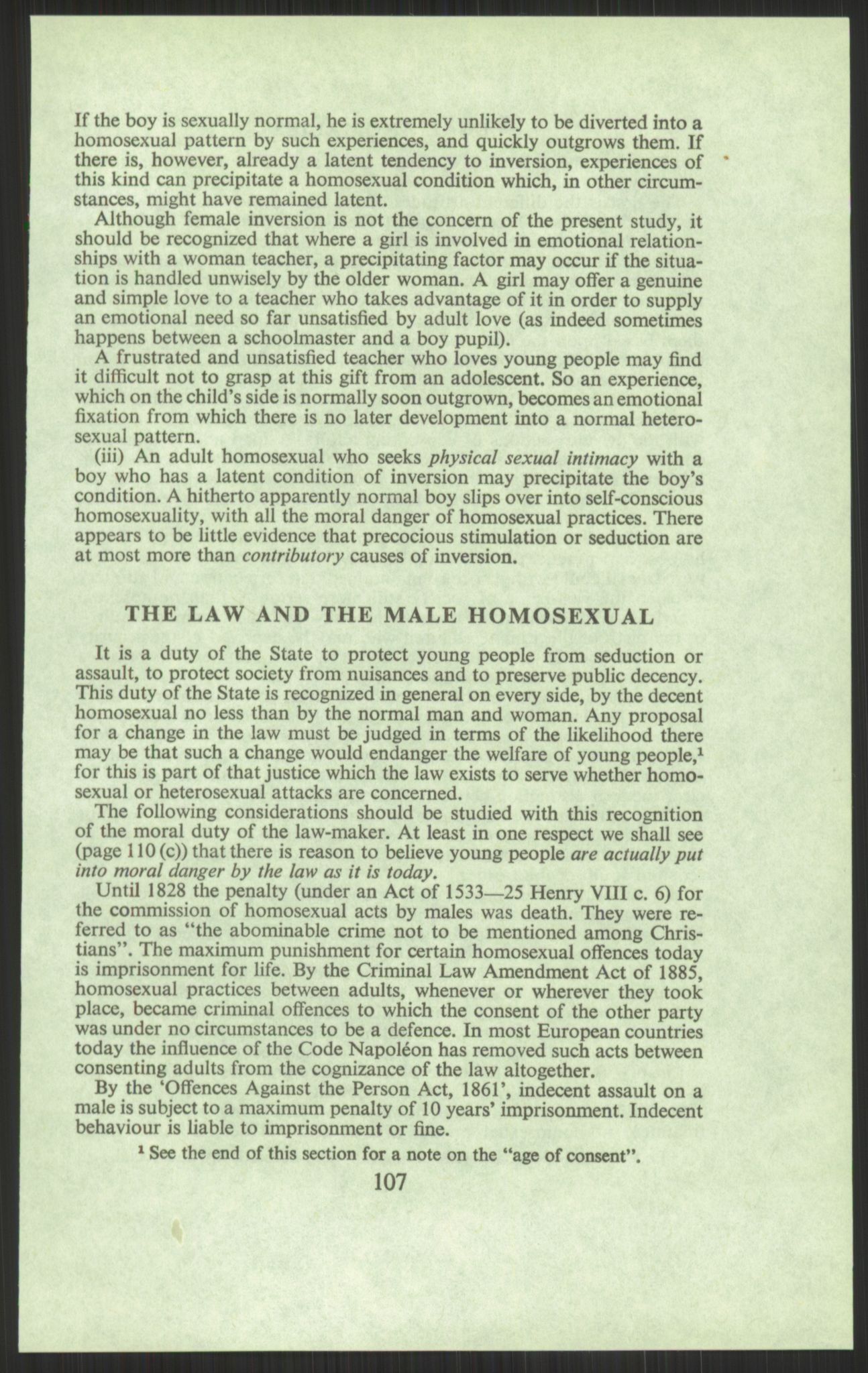 Justisdepartementet, Lovavdelingen, AV/RA-S-3212/D/De/L0029/0001: Straffeloven / Straffelovens revisjon: 5 - Ot. prp. nr.  41 - 1945: Homoseksualiet. 3 mapper, 1956-1970, p. 237