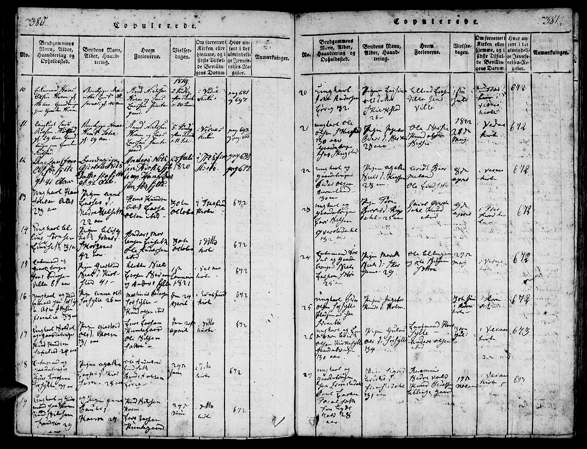 Ministerialprotokoller, klokkerbøker og fødselsregistre - Møre og Romsdal, SAT/A-1454/541/L0544: Parish register (official) no. 541A01, 1818-1847, p. 380-381