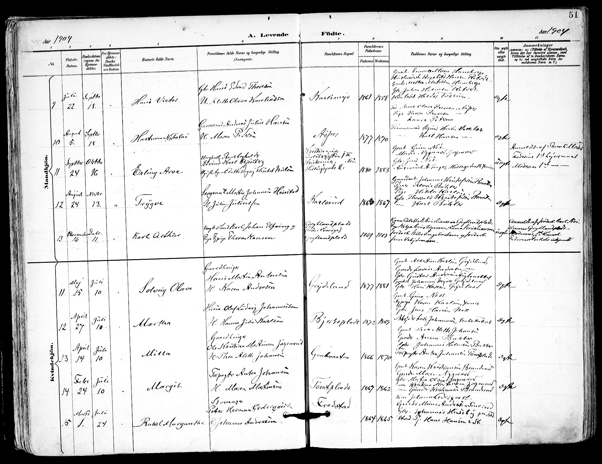 Kråkstad prestekontor Kirkebøker, AV/SAO-A-10125a/F/Fa/L0010: Parish register (official) no. I 10, 1893-1931, p. 51