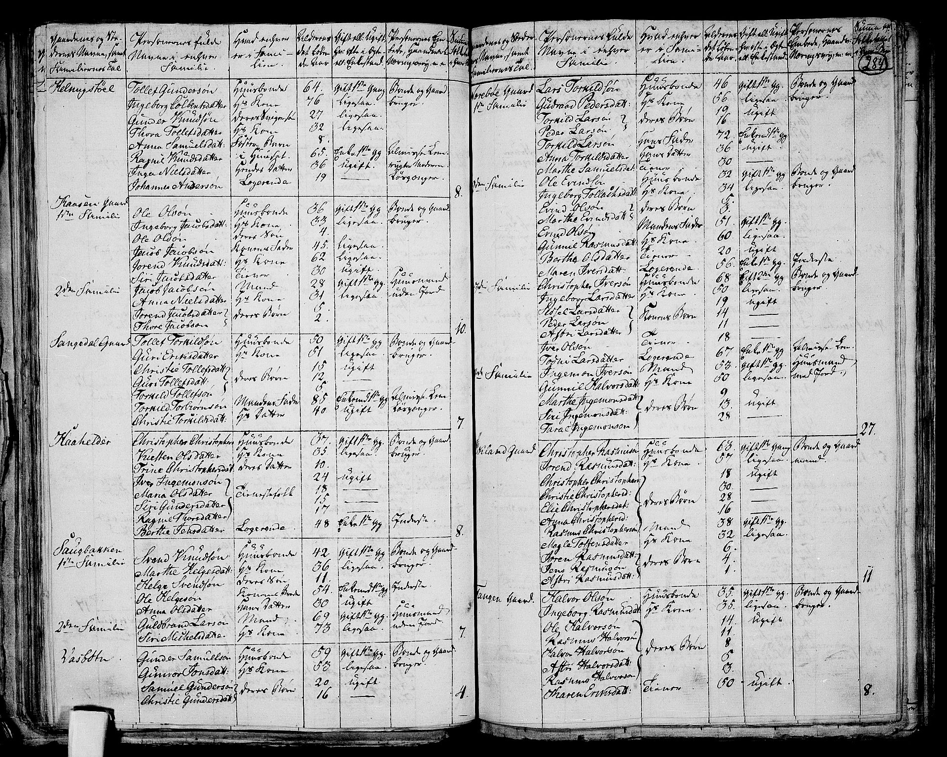 RA, 1801 census for 1130P Strand, 1801, p. 283b-284a