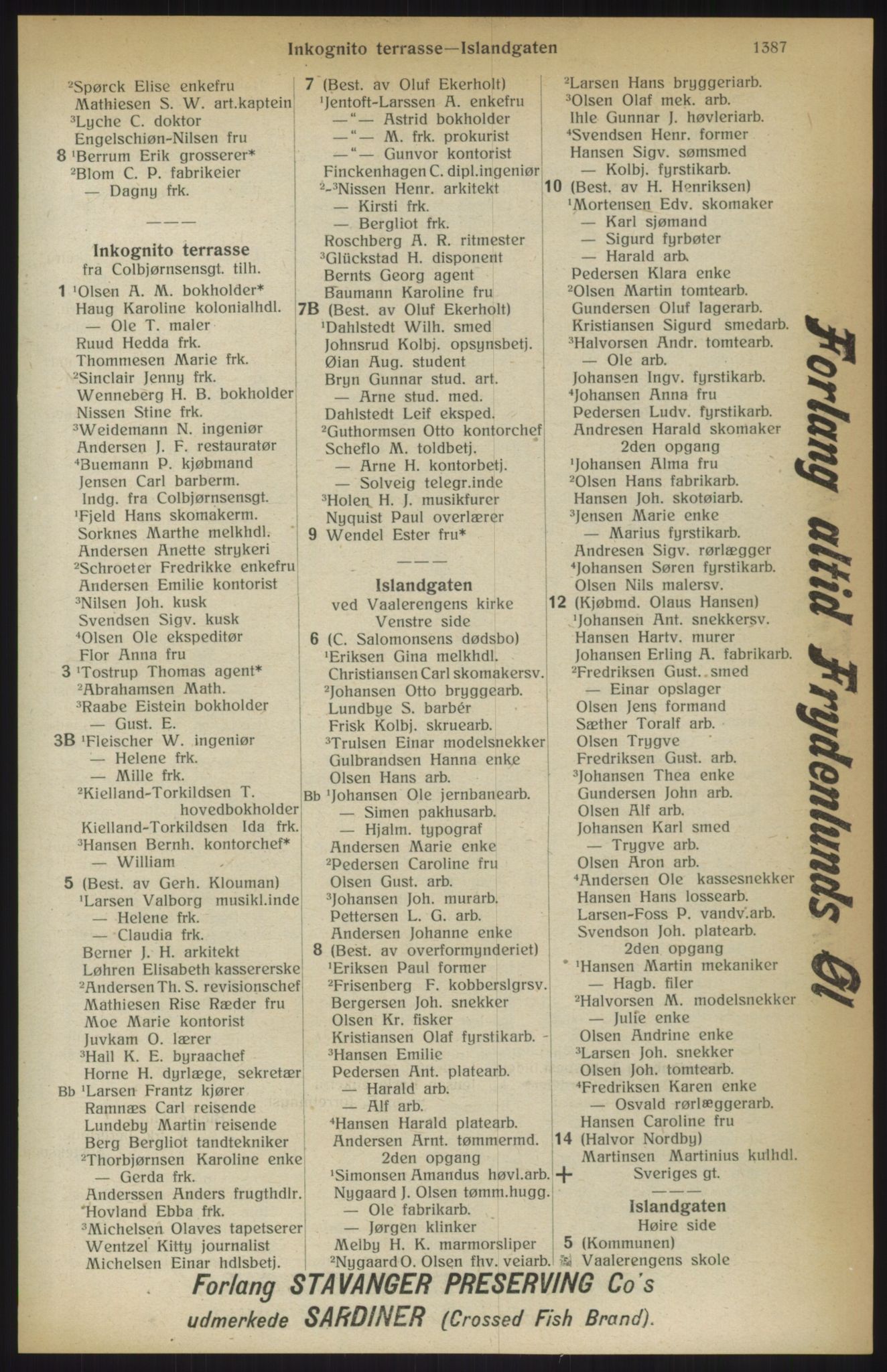 Kristiania/Oslo adressebok, PUBL/-, 1914, p. 1387