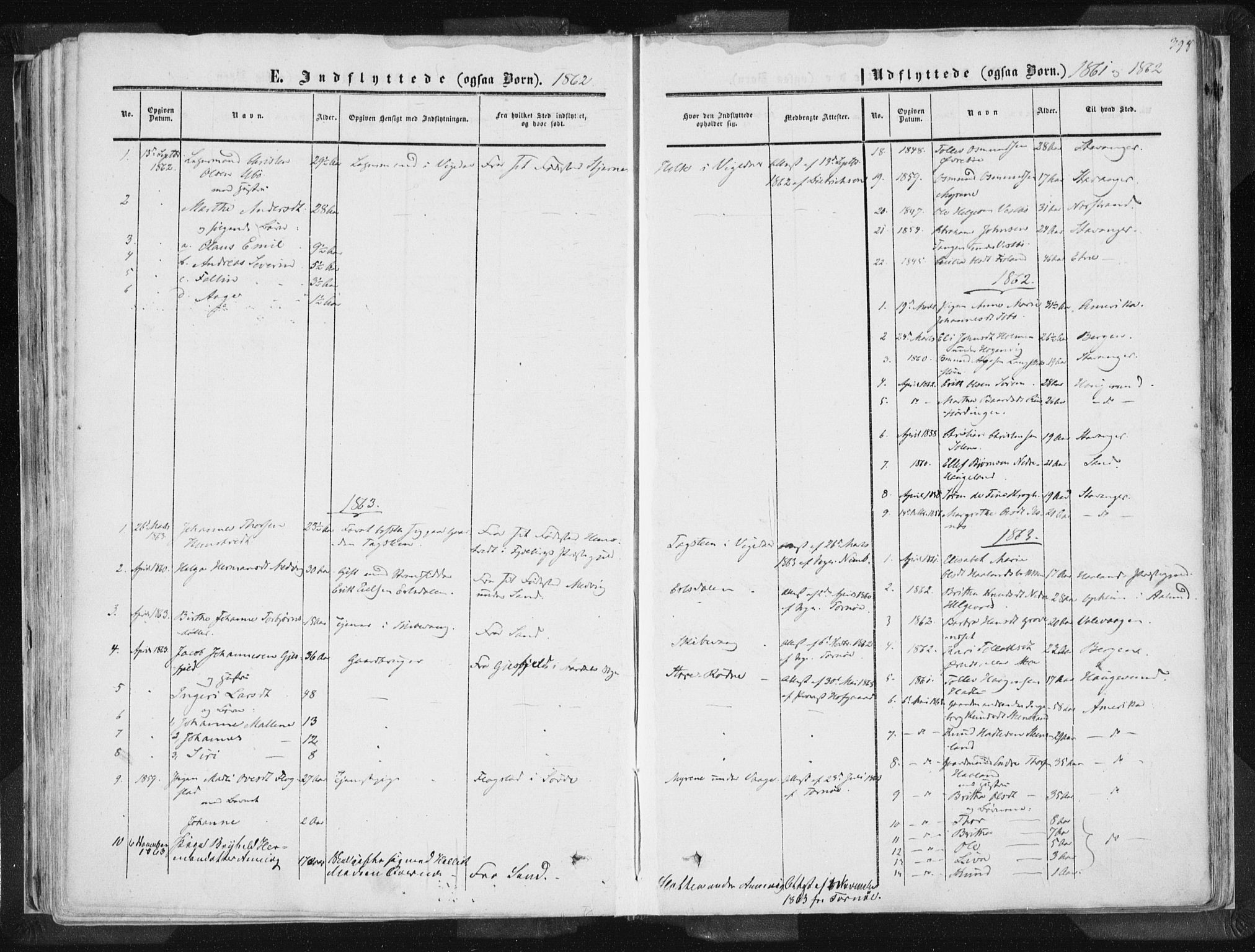 Vikedal sokneprestkontor, SAST/A-101840/01/IV: Parish register (official) no. A 6.2, 1851-1867, p. 398