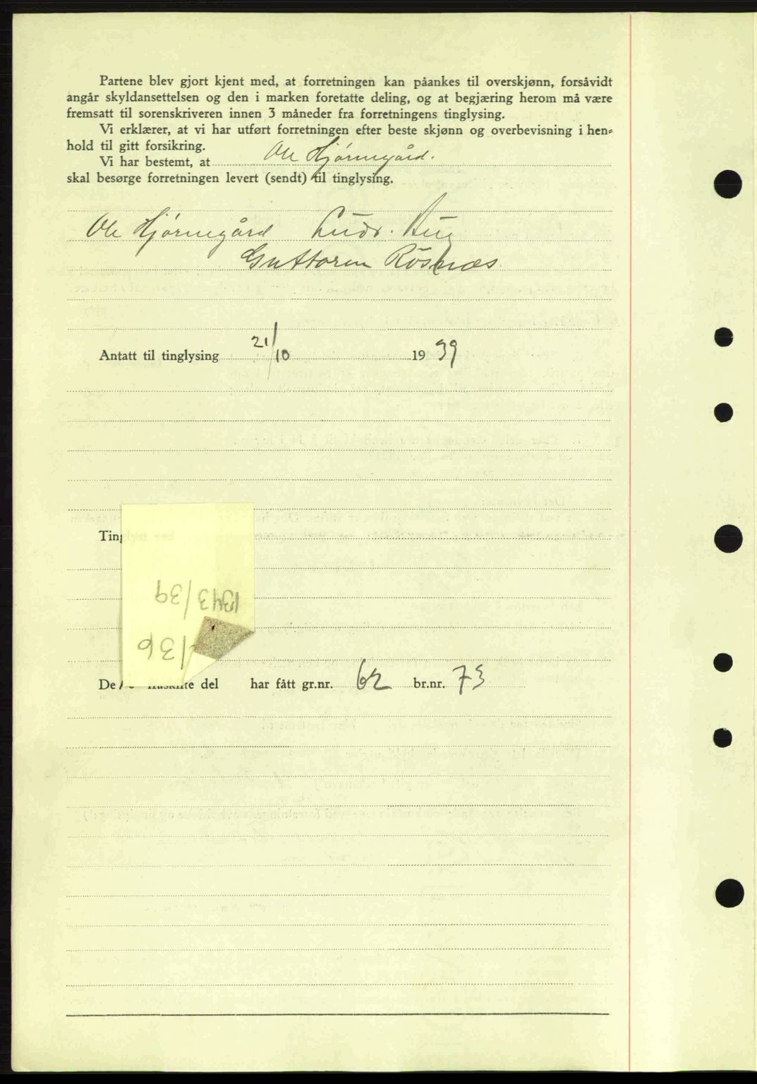 Idd og Marker sorenskriveri, AV/SAO-A-10283/G/Gb/Gbb/L0003: Mortgage book no. A3, 1938-1939, Diary no: : 1340/1939