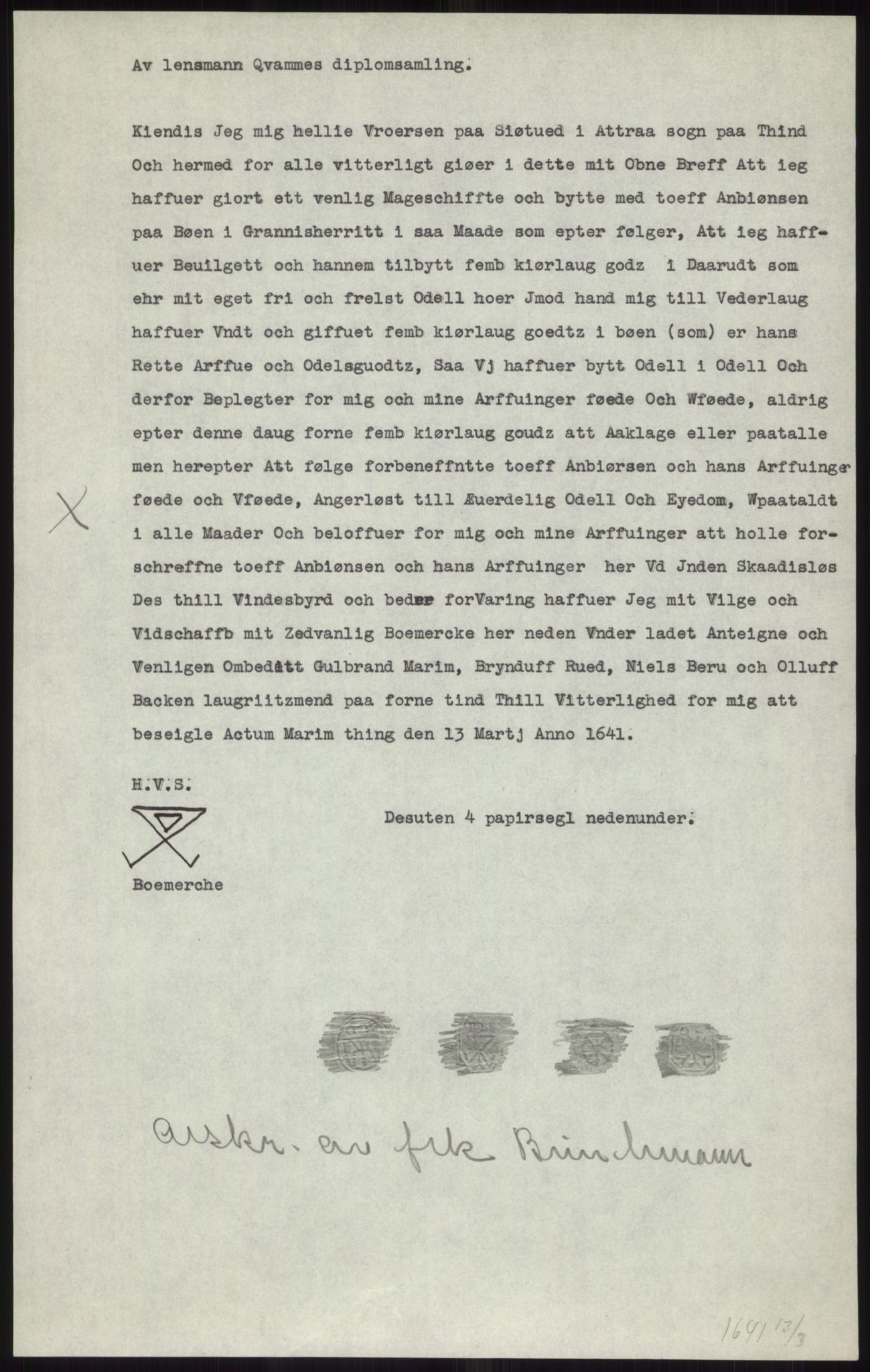 Samlinger til kildeutgivelse, Diplomavskriftsamlingen, RA/EA-4053/H/Ha, p. 3250