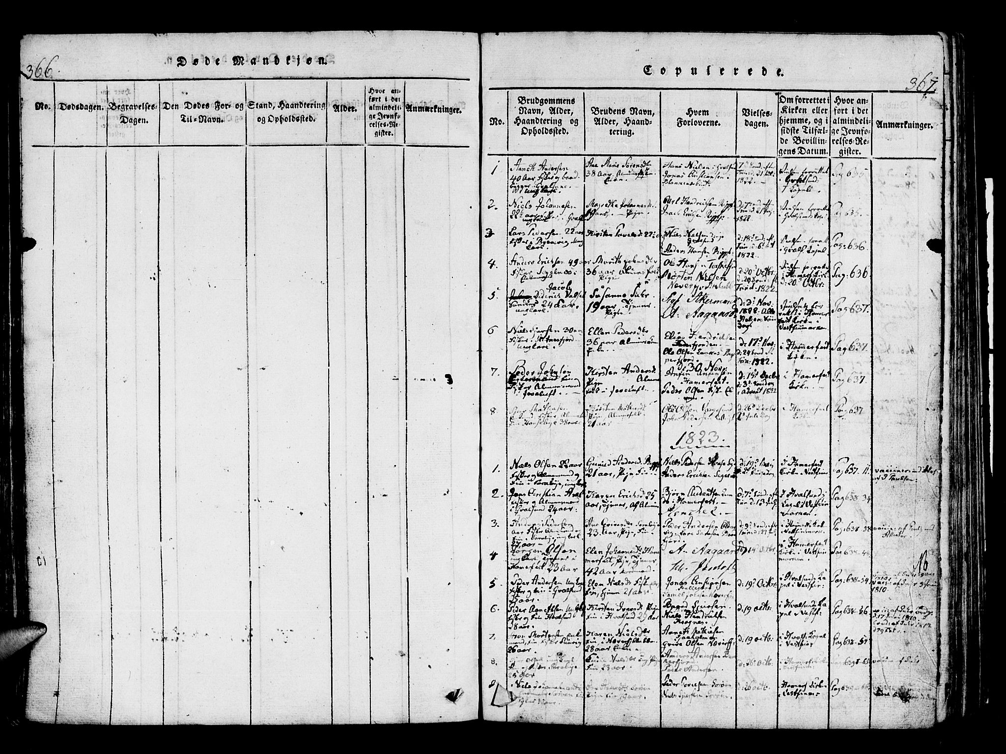 Hammerfest sokneprestkontor, AV/SATØ-S-1347/H/Ha/L0003.kirke: Parish register (official) no. 3, 1821-1842, p. 367