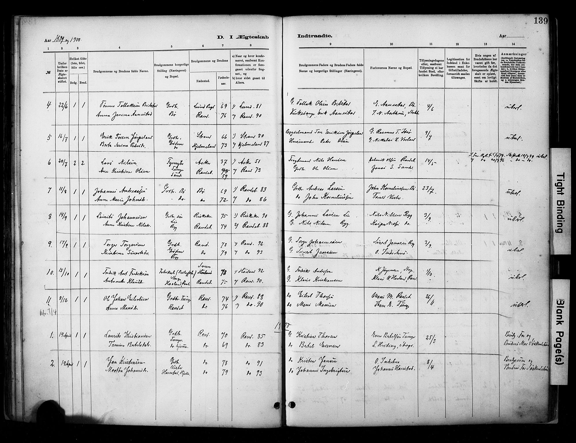 Hetland sokneprestkontor, AV/SAST-A-101826/30/30BA/L0009: Parish register (official) no. A 9, 1882-1918, p. 139