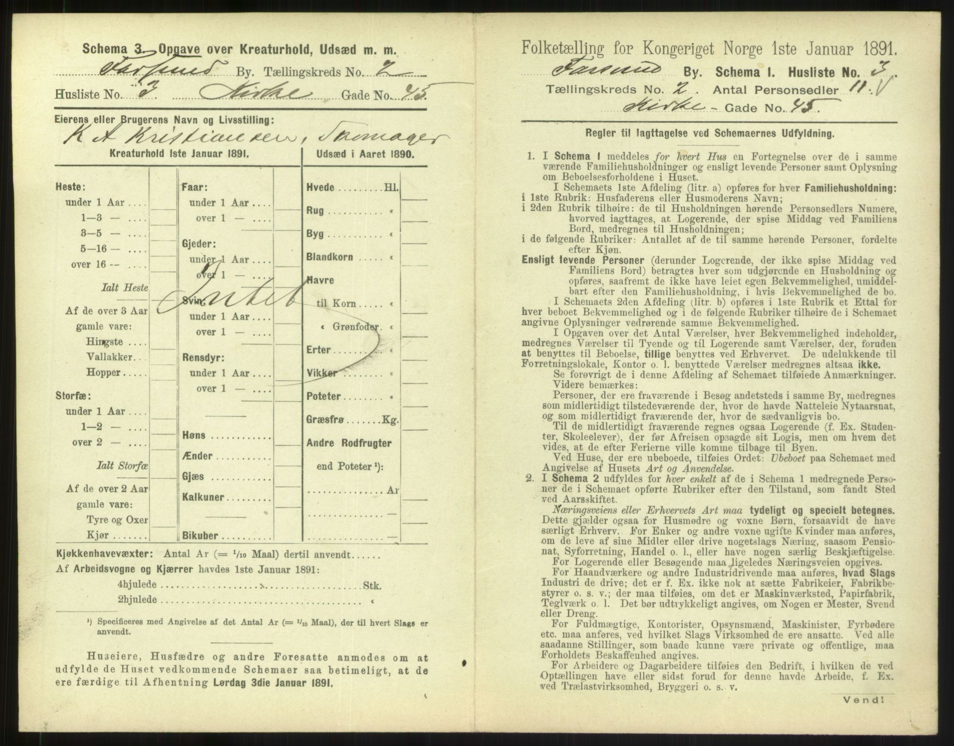 RA, 1891 census for 1003 Farsund, 1891, p. 132