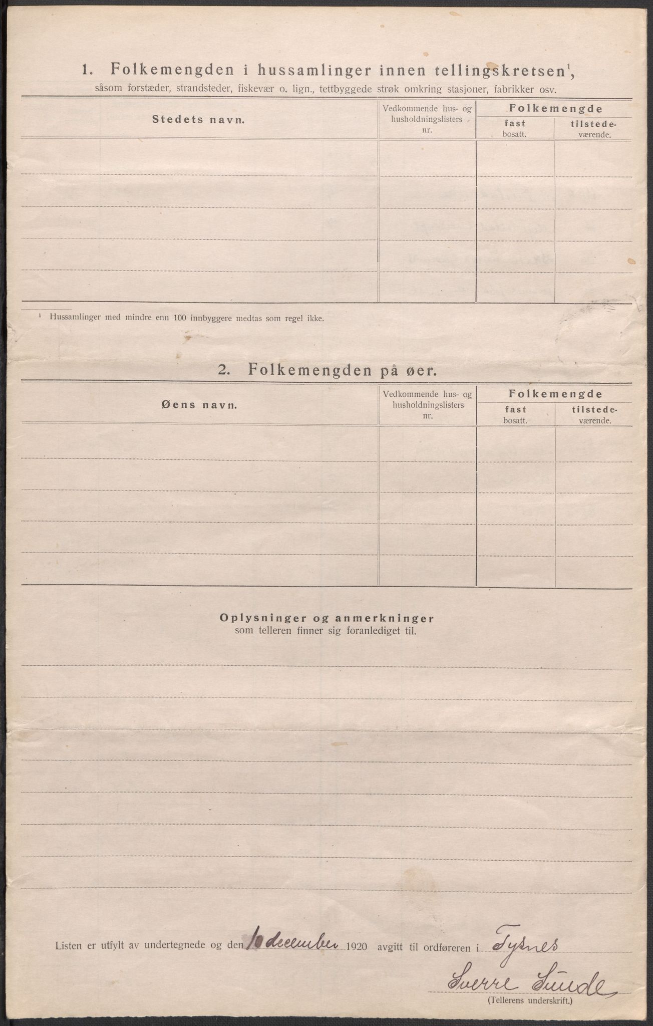 SAB, 1920 census for Tysnes, 1920, p. 25