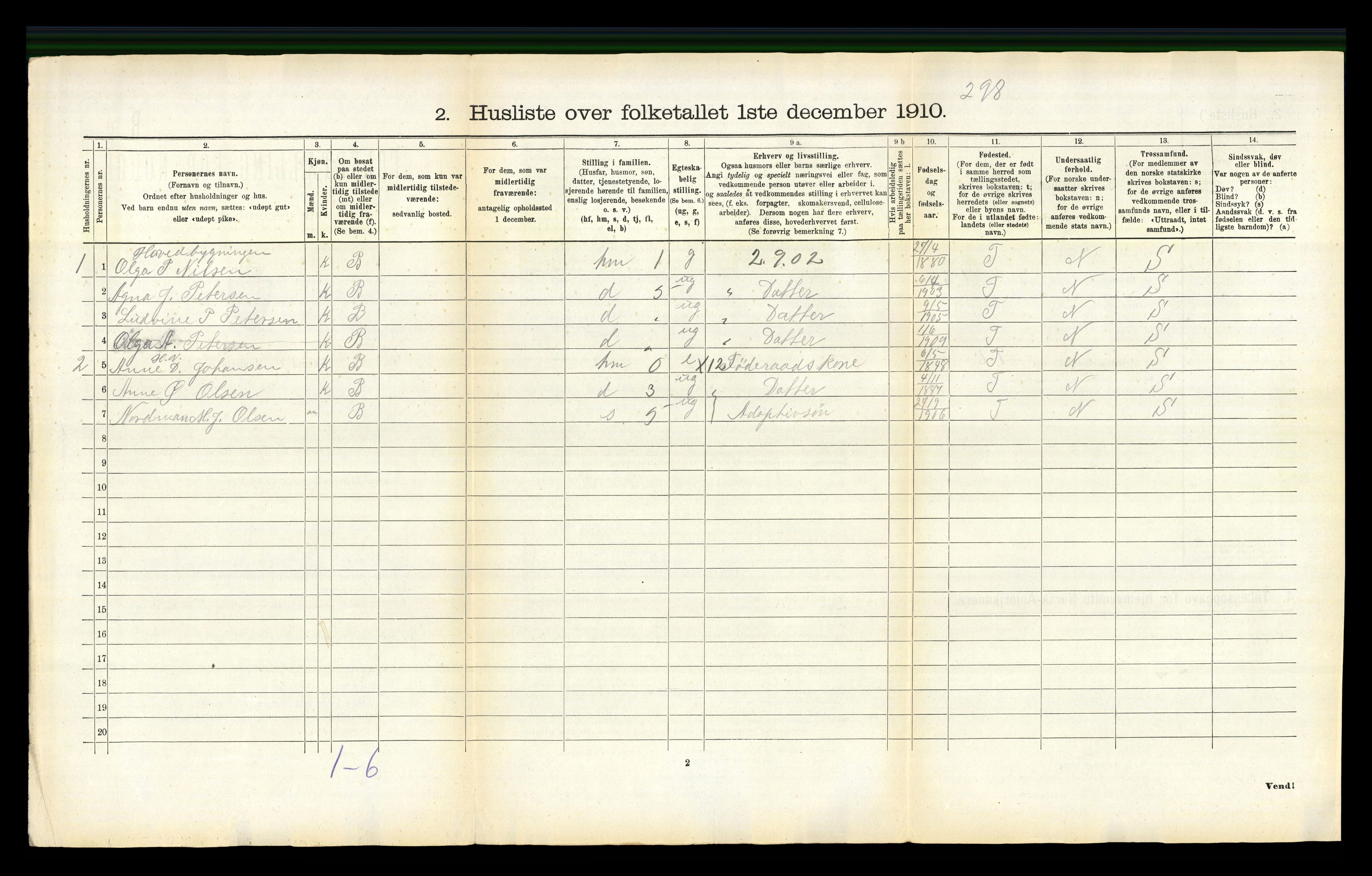 RA, 1910 census for Fauske, 1910, p. 1717