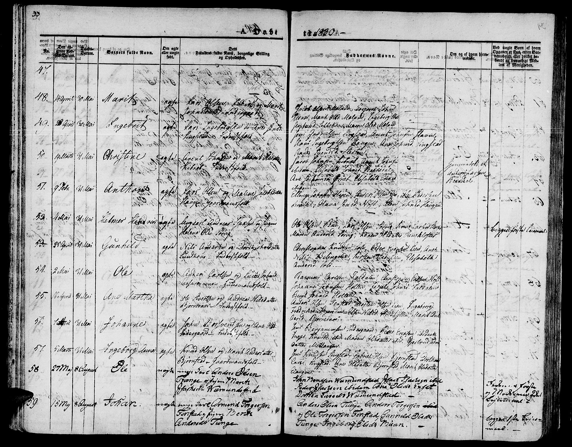 Ministerialprotokoller, klokkerbøker og fødselsregistre - Sør-Trøndelag, SAT/A-1456/646/L0609: Parish register (official) no. 646A07, 1826-1838, p. 33