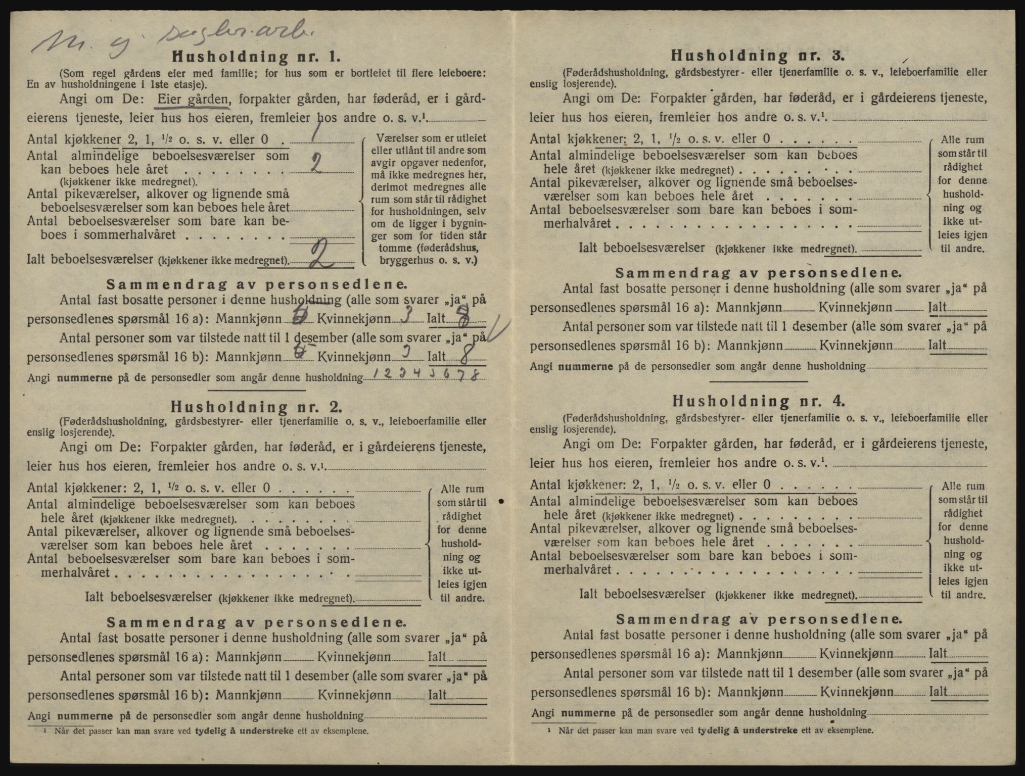 SAO, 1920 census for Glemmen, 1920, p. 256