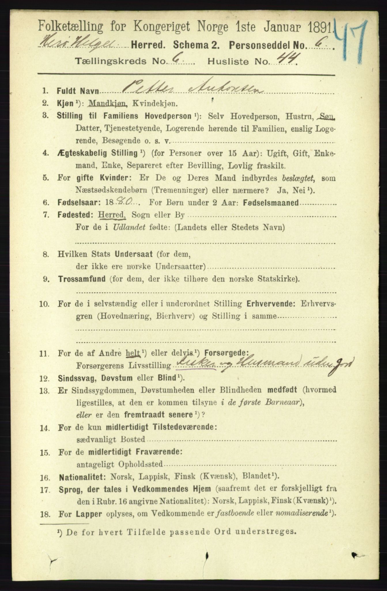 RA, 1891 census for 1818 Herøy, 1891, p. 2202