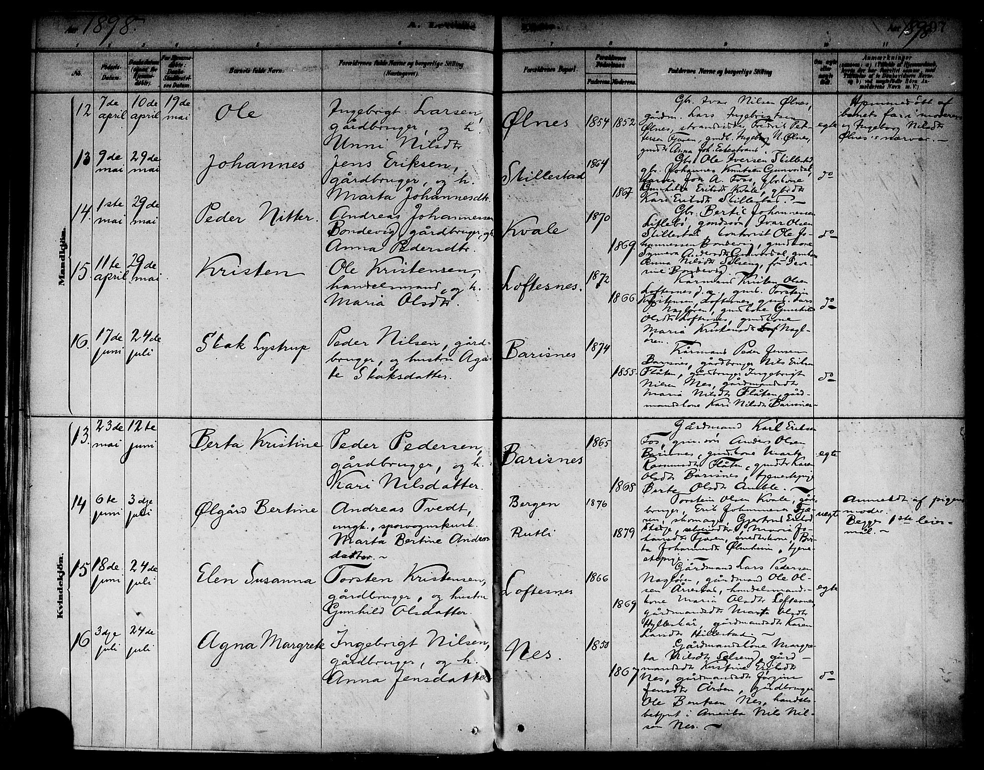 Sogndal sokneprestembete, AV/SAB-A-81301/H/Haa/Haab/L0001: Parish register (official) no. B 1, 1878-1899, p. 97