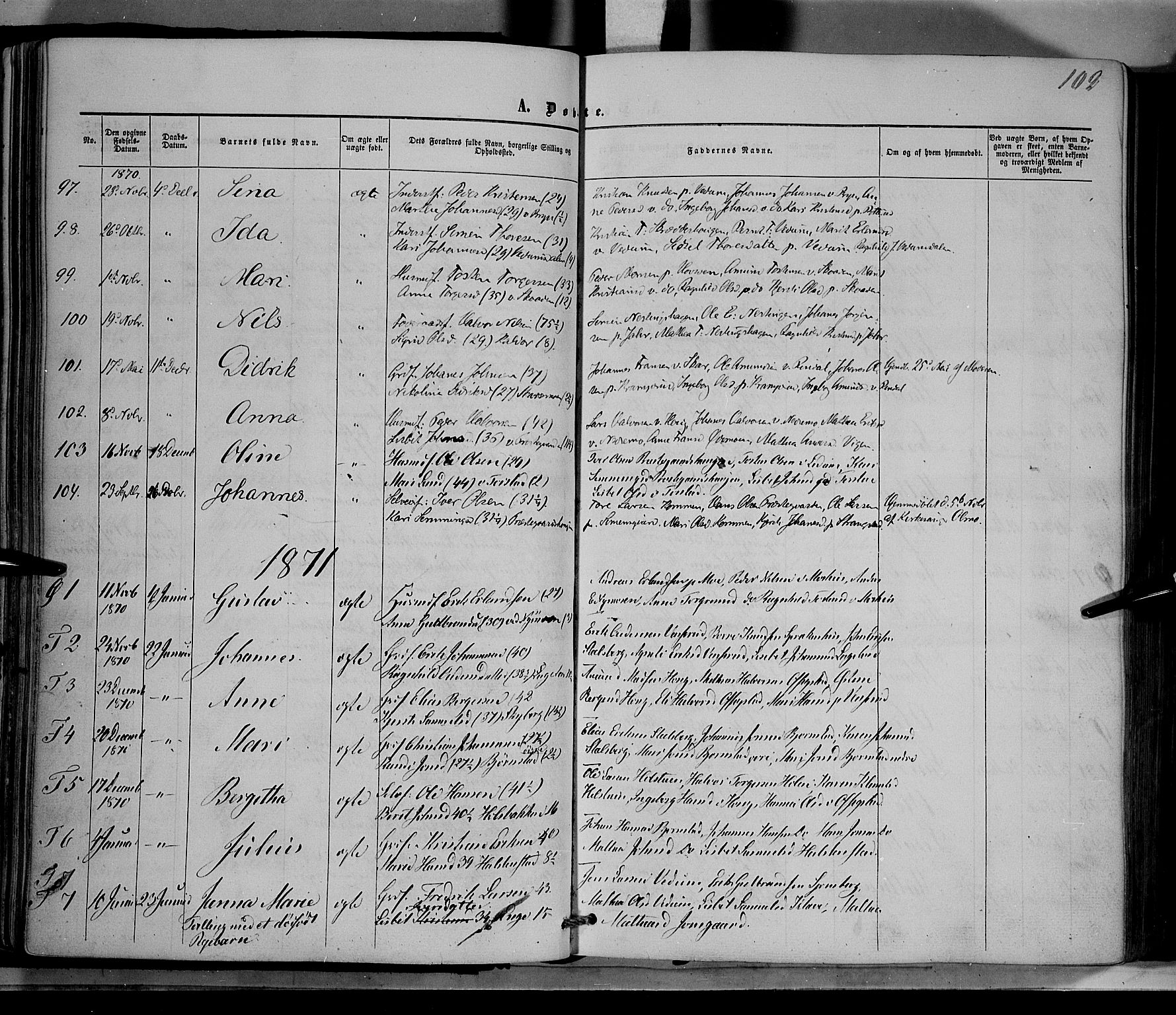 Øyer prestekontor, SAH/PREST-084/H/Ha/Haa/L0006: Parish register (official) no. 6, 1858-1874, p. 102
