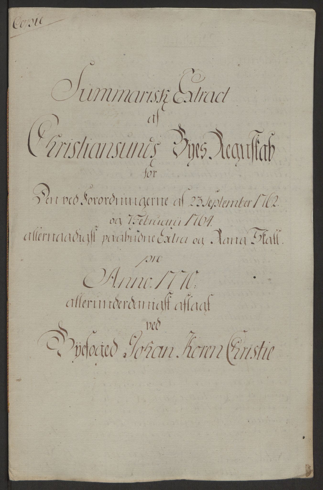 Rentekammeret inntil 1814, Reviderte regnskaper, Byregnskaper, AV/RA-EA-4066/R/Rr/L0495/0004: [R1] Kontribusjonsregnskap / Ekstraskatt, 1762-1772, p. 228