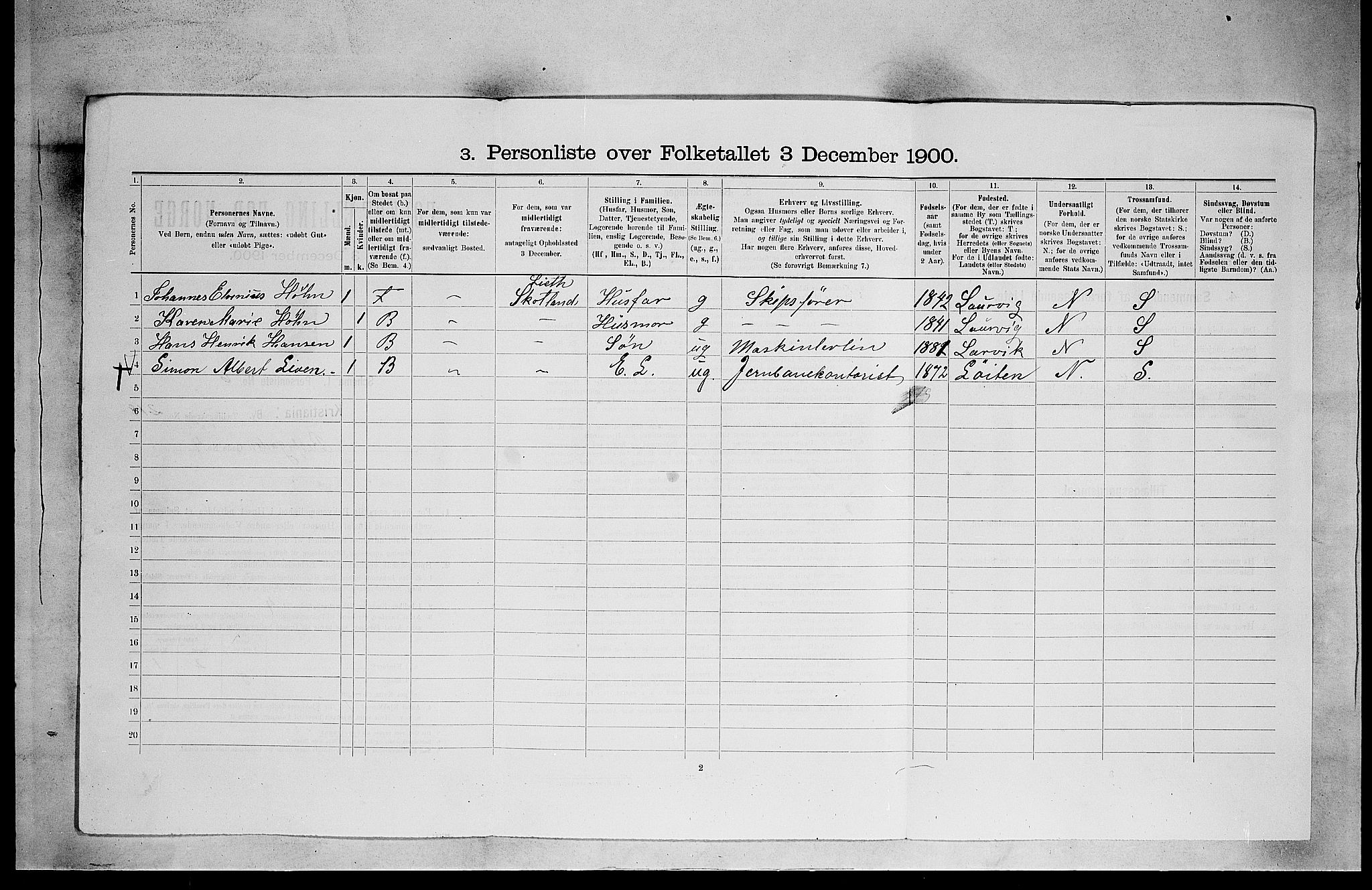 SAO, 1900 census for Kristiania, 1900, p. 4910