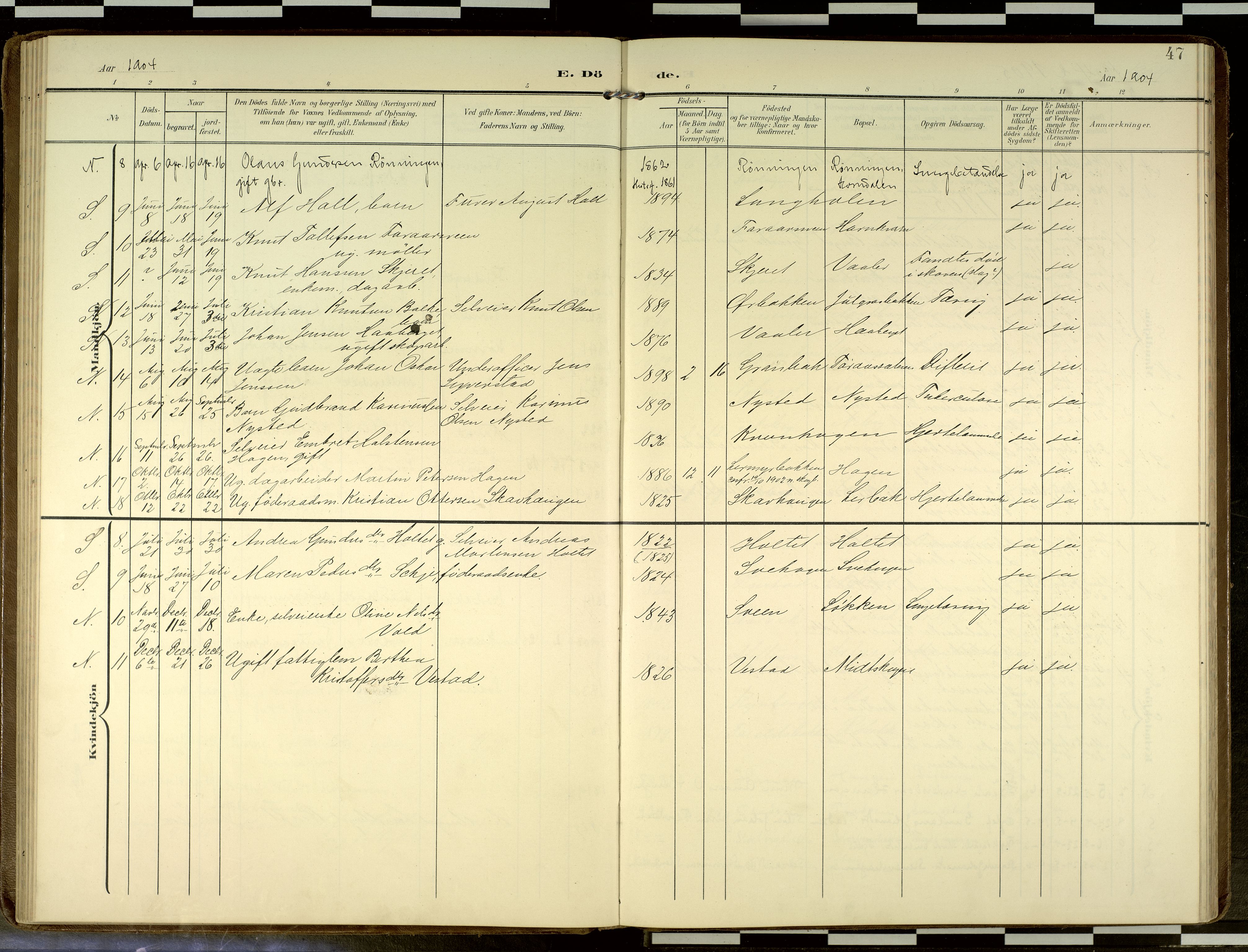 Elverum prestekontor, AV/SAH-PREST-044/H/Ha/Haa/L0019: Parish register (official) no. 19, 1903-1926, p. 47