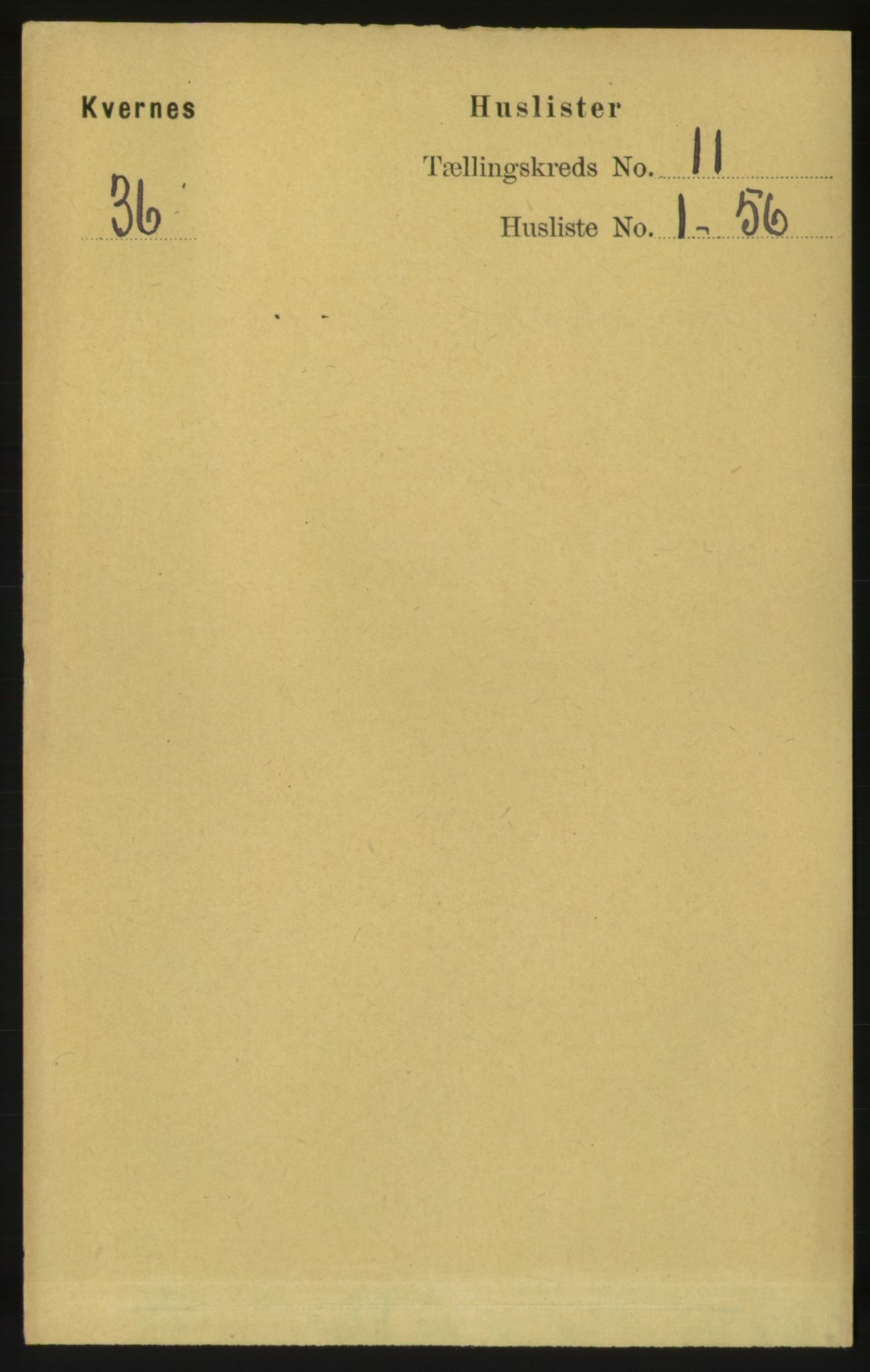 RA, 1891 census for 1553 Kvernes, 1891, p. 4754