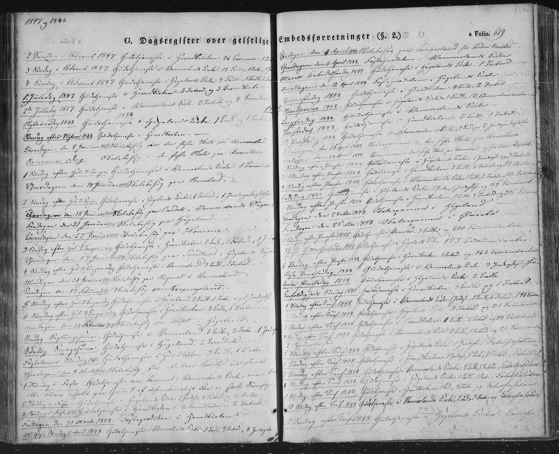 Vennesla sokneprestkontor, AV/SAK-1111-0045/Fa/Fac/L0004: Parish register (official) no. A 4, 1834-1855, p. 619