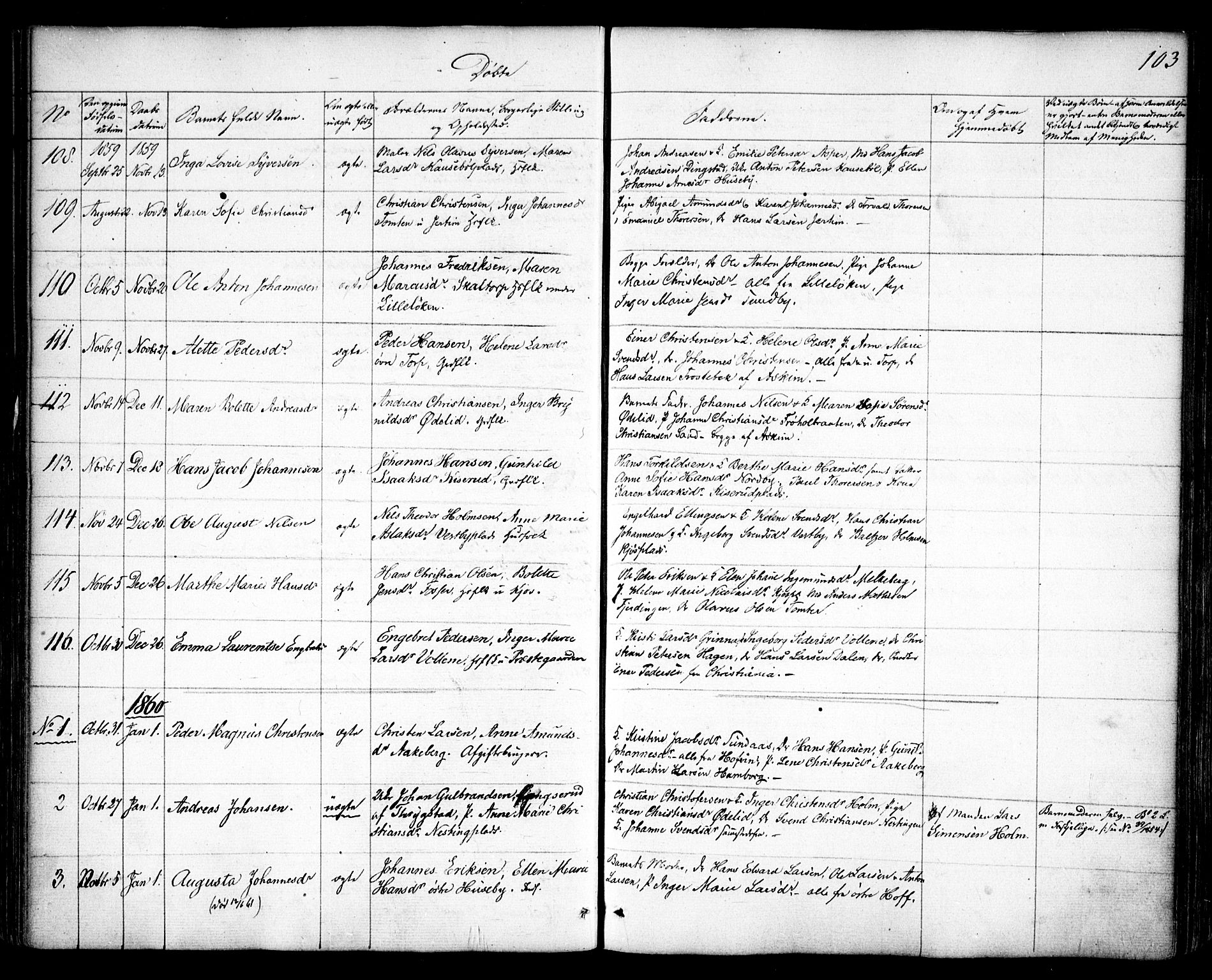 Spydeberg prestekontor Kirkebøker, SAO/A-10924/F/Fa/L0005: Parish register (official) no. I 5, 1842-1862, p. 103