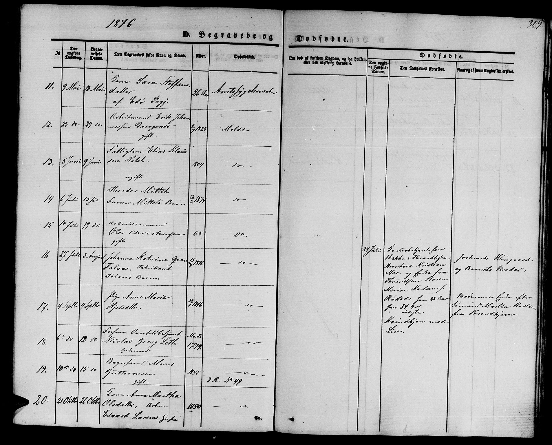 Ministerialprotokoller, klokkerbøker og fødselsregistre - Møre og Romsdal, AV/SAT-A-1454/558/L0701: Parish register (copy) no. 558C02, 1862-1879, p. 309