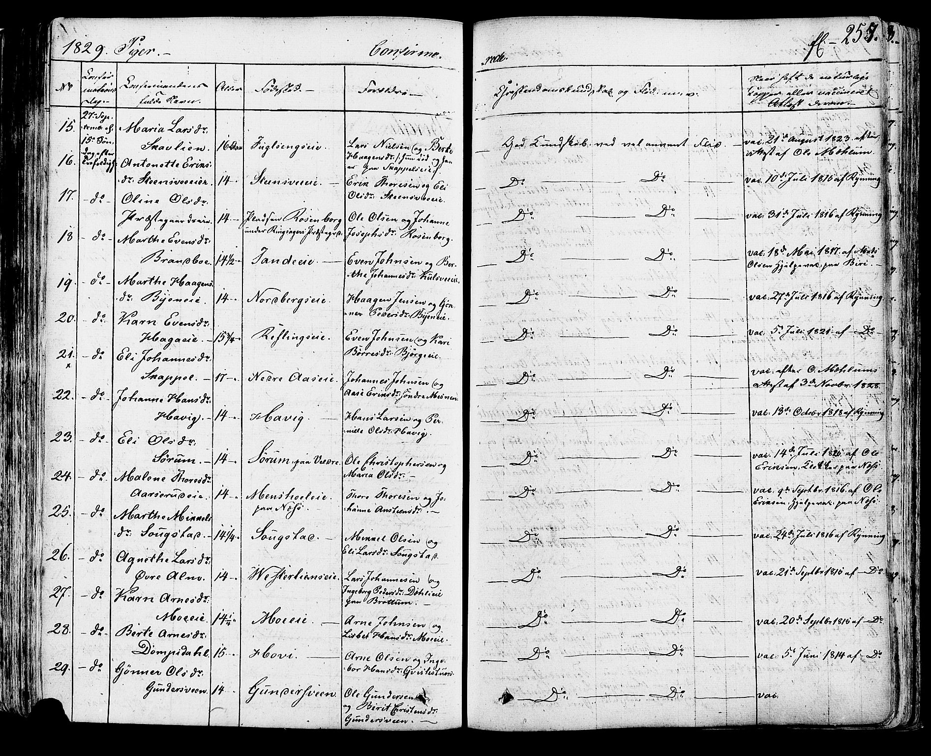 Ringsaker prestekontor, AV/SAH-PREST-014/K/Ka/L0007: Parish register (official) no. 7A, 1826-1837, p. 257