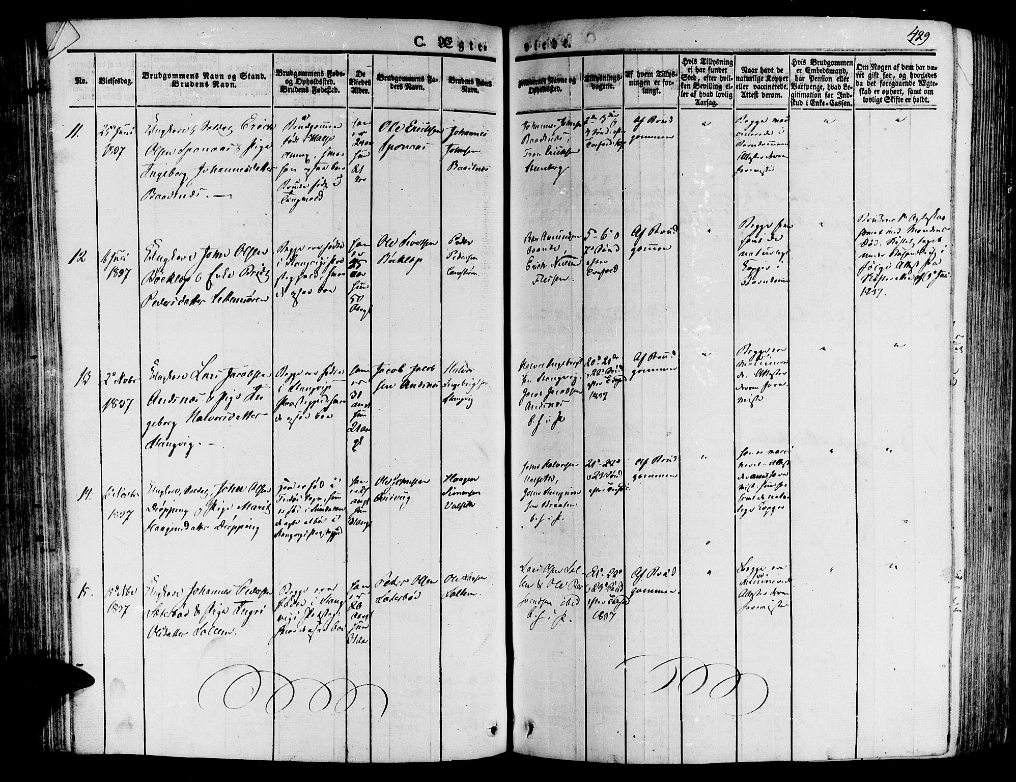Ministerialprotokoller, klokkerbøker og fødselsregistre - Møre og Romsdal, SAT/A-1454/592/L1024: Parish register (official) no. 592A03 /1, 1831-1849, p. 429