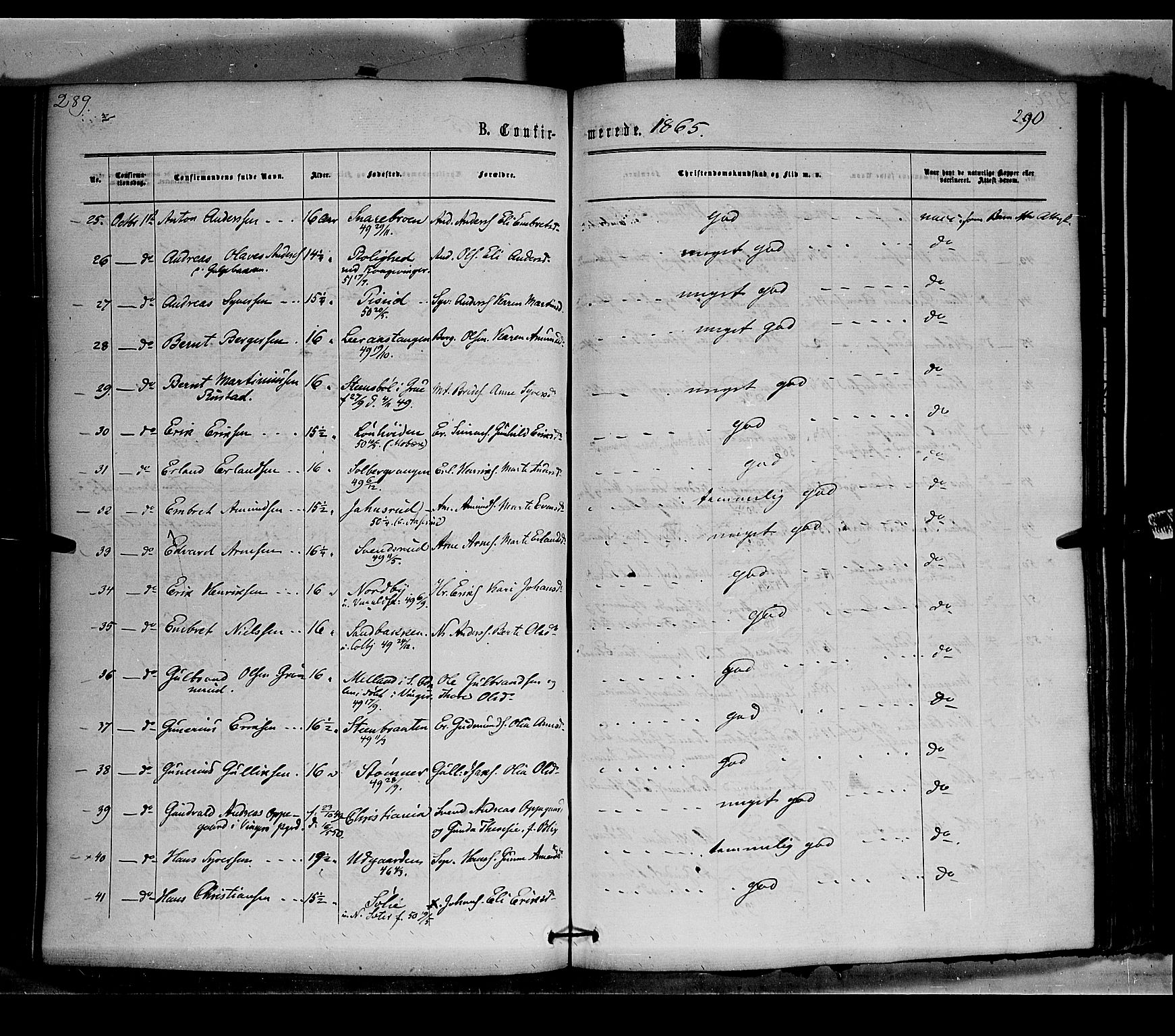 Vinger prestekontor, SAH/PREST-024/H/Ha/Haa/L0011: Parish register (official) no. 11, 1862-1870, p. 290