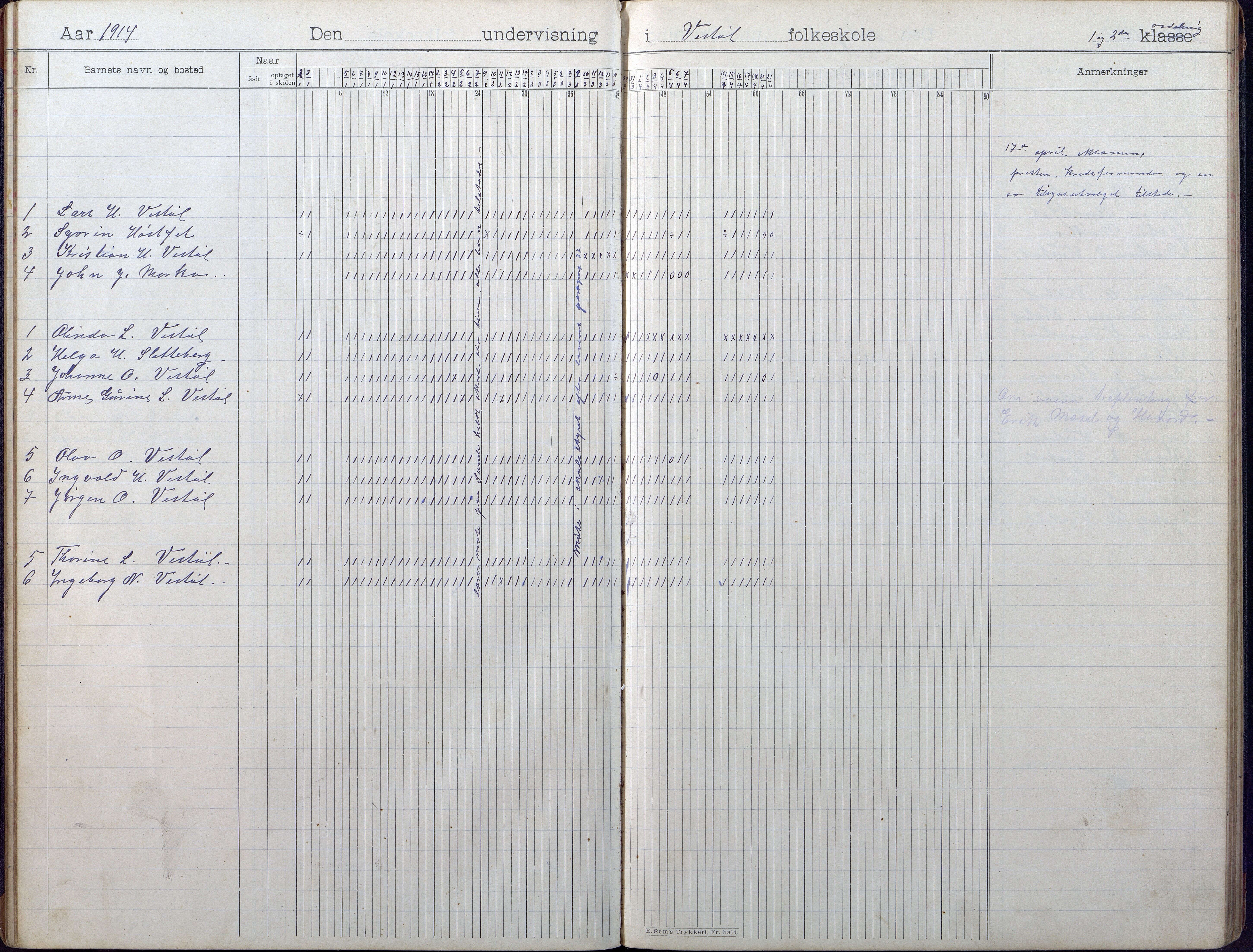 Gjerstad Kommune, Vestøl-Ljaadal-Trydal-Løite, AAKS/KA0911-550e/F01/L0002: Dagbok Vestøl skole, 1902-1926