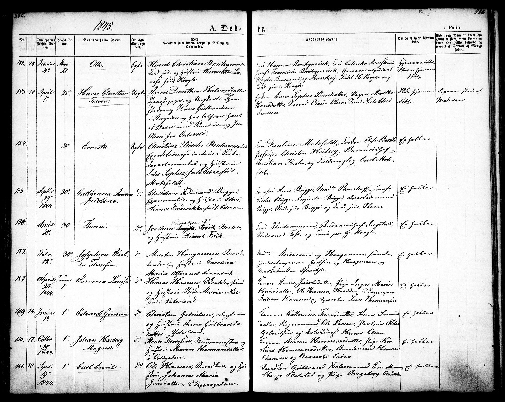 Oslo domkirke Kirkebøker, SAO/A-10752/F/Fa/L0012: Parish register (official) no. 12, 1837-1845, p. 555-556