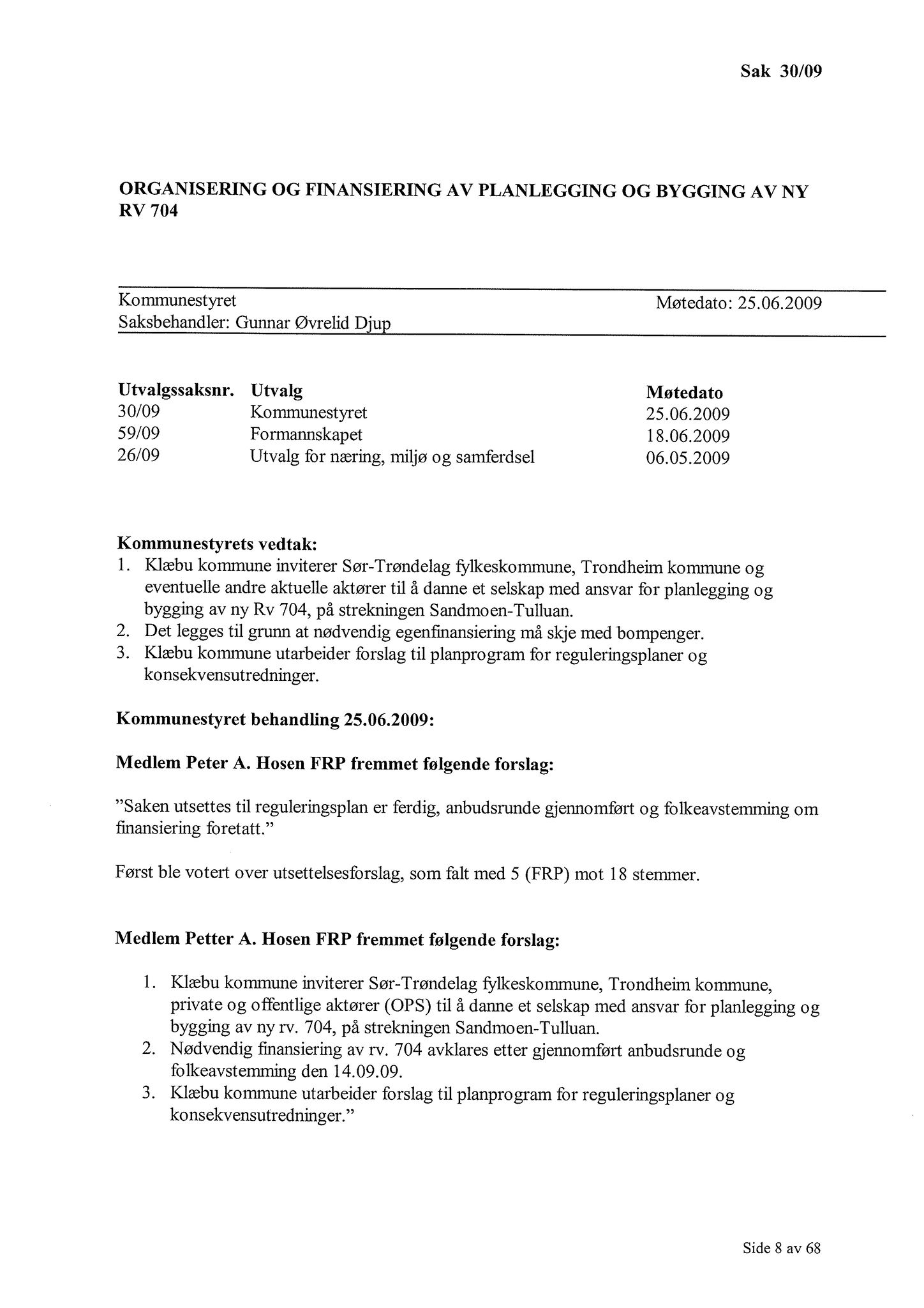 Klæbu Kommune, TRKO/KK/01-KS/L002: Kommunestyret - Møtedokumenter, 2009, p. 575