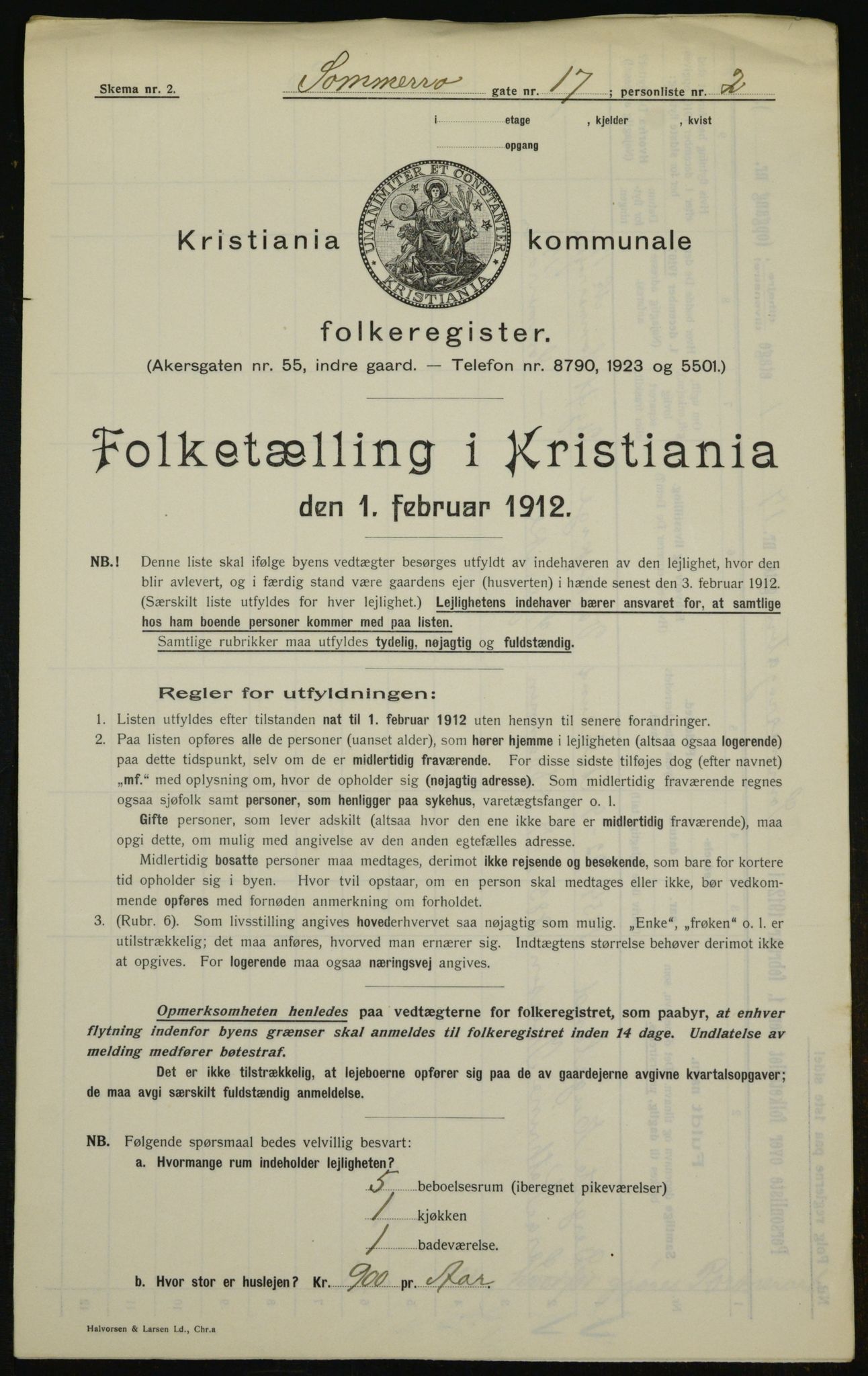 OBA, Municipal Census 1912 for Kristiania, 1912, p. 100064