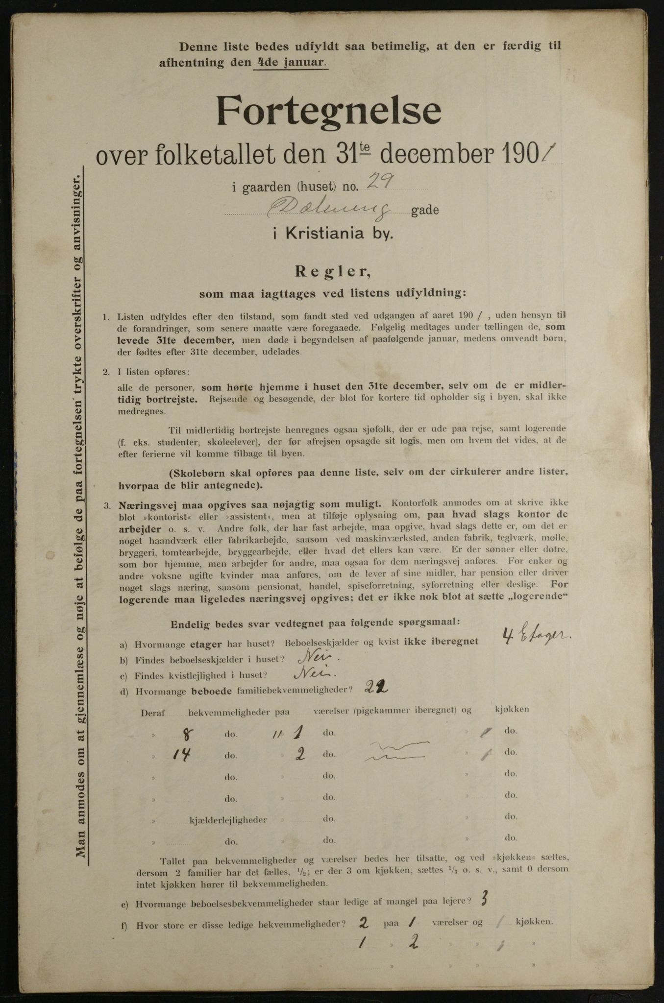 OBA, Municipal Census 1901 for Kristiania, 1901, p. 2857