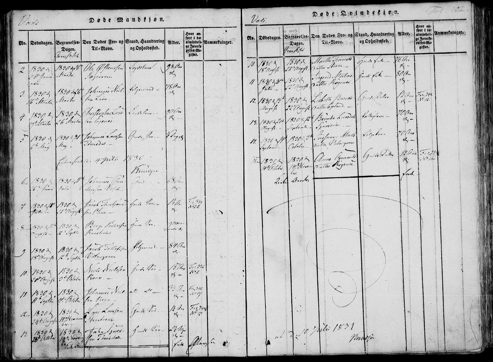 Skjold sokneprestkontor, AV/SAST-A-101847/H/Ha/Haa/L0004: Parish register (official) no. A 4 /2, 1815-1830, p. 102